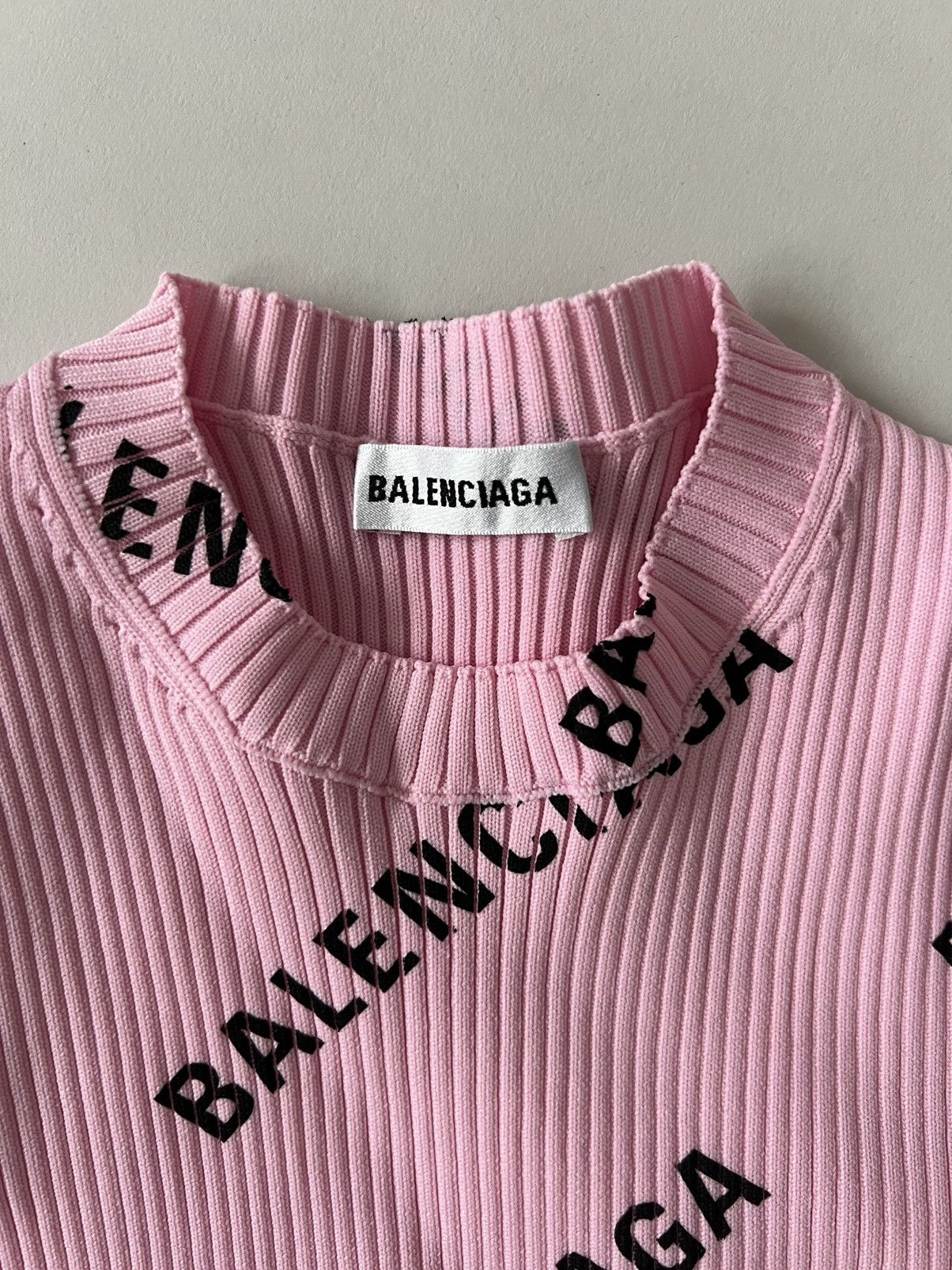 Balenciaga Balenciaga Printed Ribbed Knit Sweater Size S / US 4 / IT 40 - 6 Thumbnail