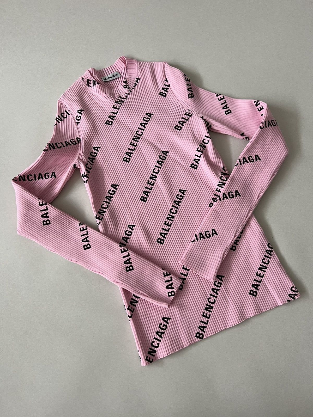 Balenciaga Balenciaga Printed Ribbed Knit Sweater Size S / US 4 / IT 40 - 7 Thumbnail