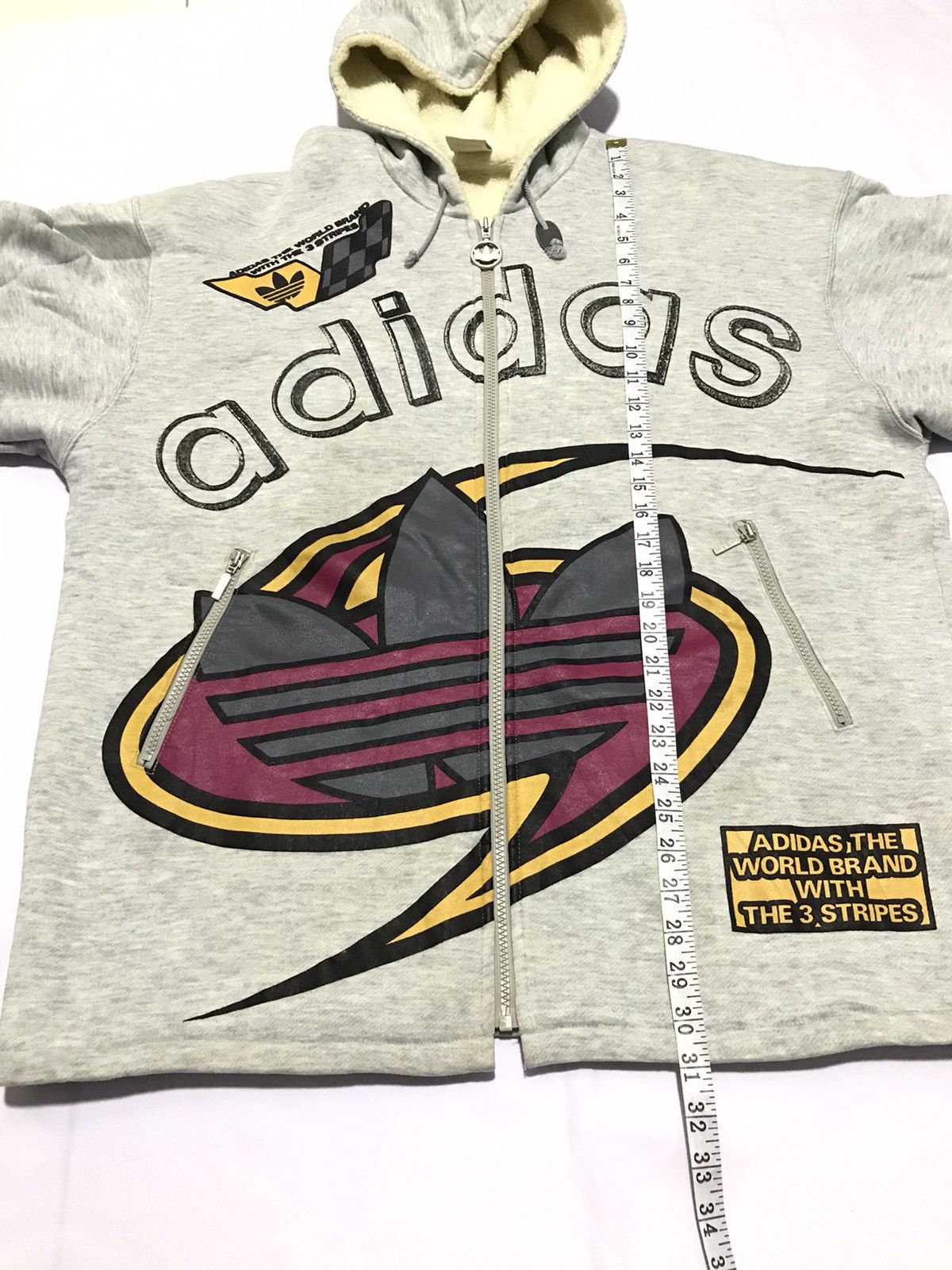 Adidas × Descente Vintage 90s Adidas Big Logo Zip Sweatshirt | Grailed