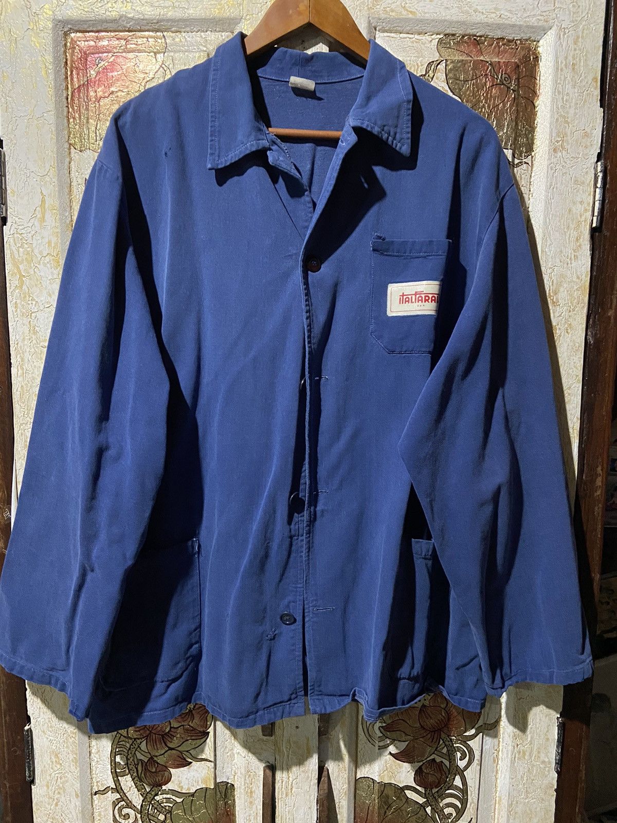 image of Italian Designers x Vintage Confezioni French Workwear Navy Fade Jacket Size 56, Men's