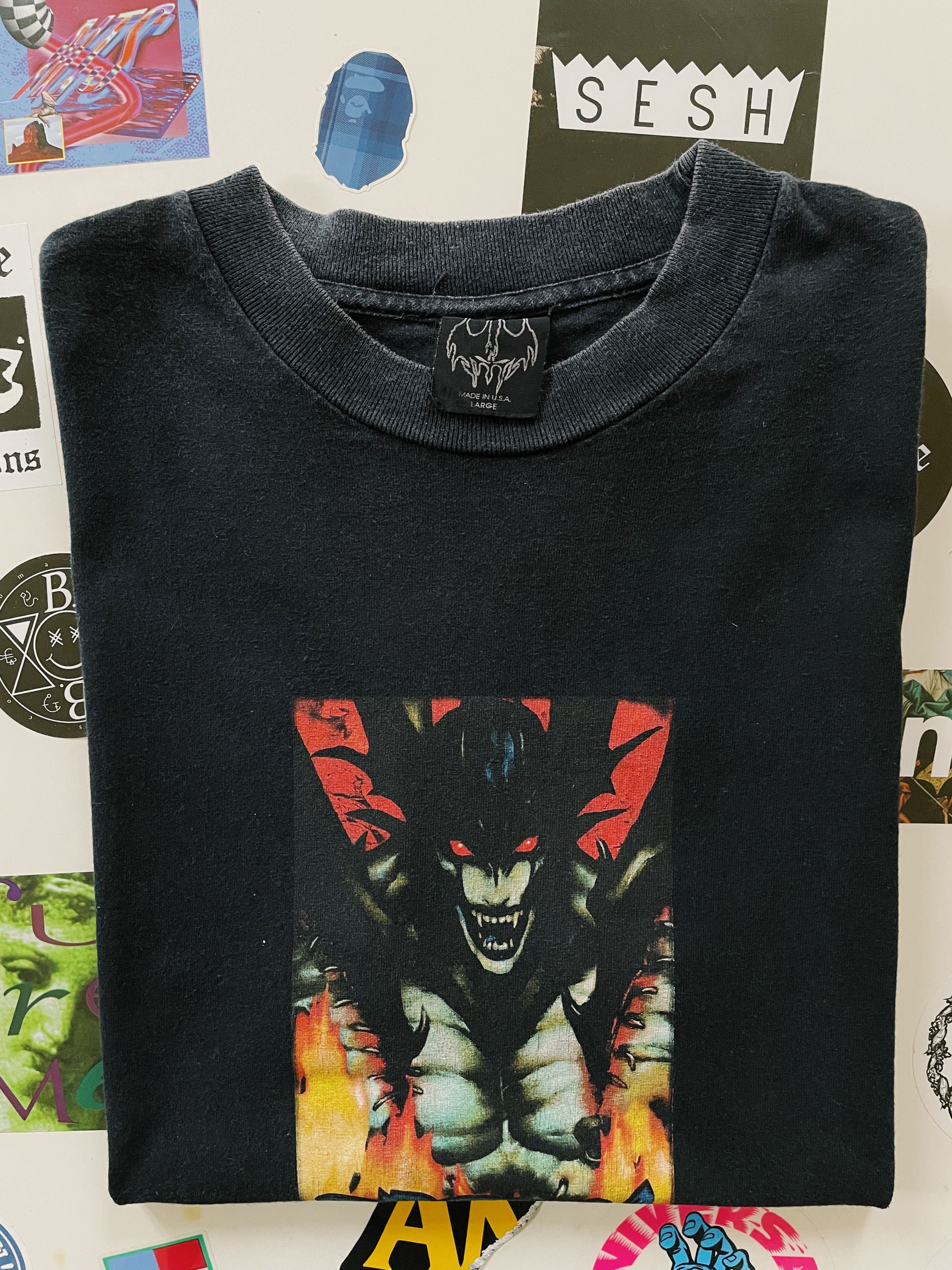 Anime × Japanese Brand × Vintage Vintage 90s Devil Man More Than Demon T-shirt Black Size US L / EU 52-54 / 3 - 6 Thumbnail