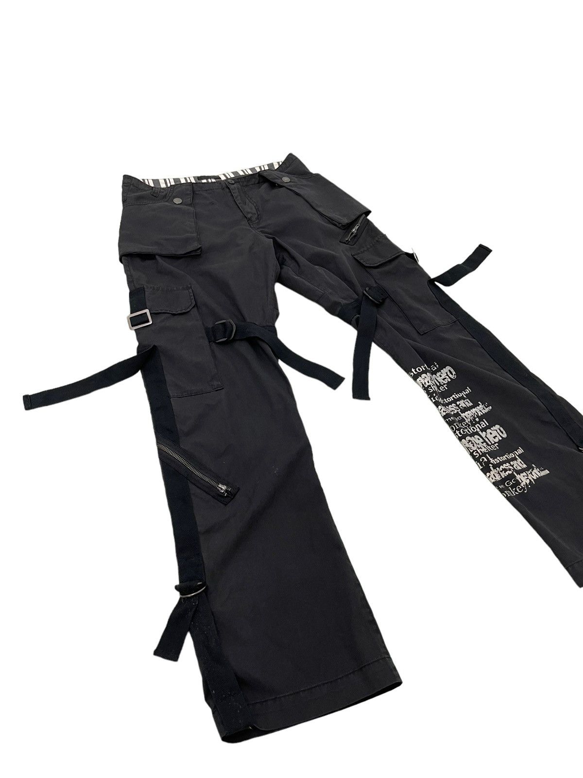 Japanese Brand Cargo Multizipped Bondage NYDJ Relaxed Thin Pant 4🟦7 Size US 32 / EU 48 - 2 Thumbnail