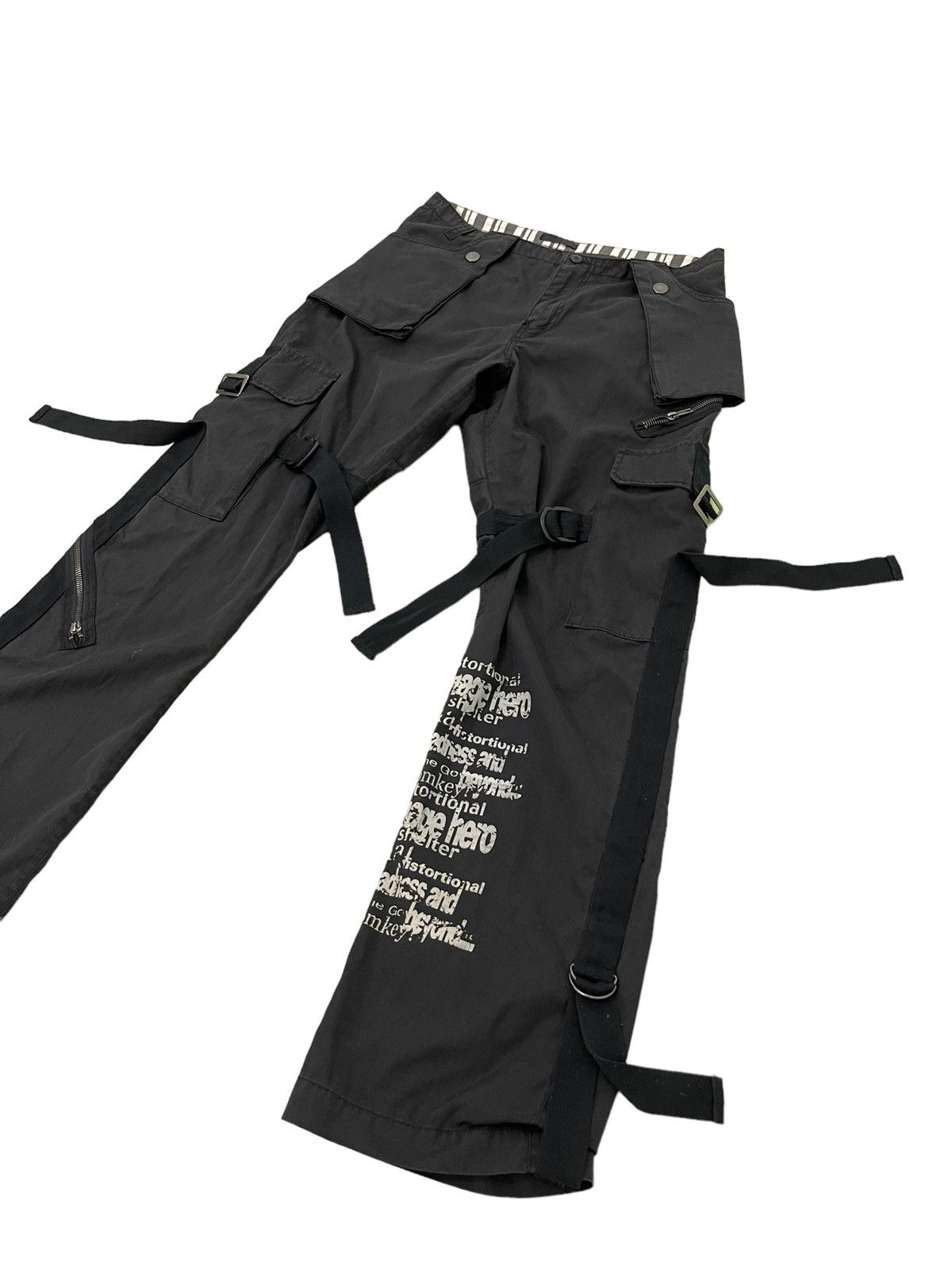 Japanese Brand Cargo Multizipped Bondage NYDJ Relaxed Thin Pant 4🟦7 Size US 32 / EU 48 - 3 Thumbnail