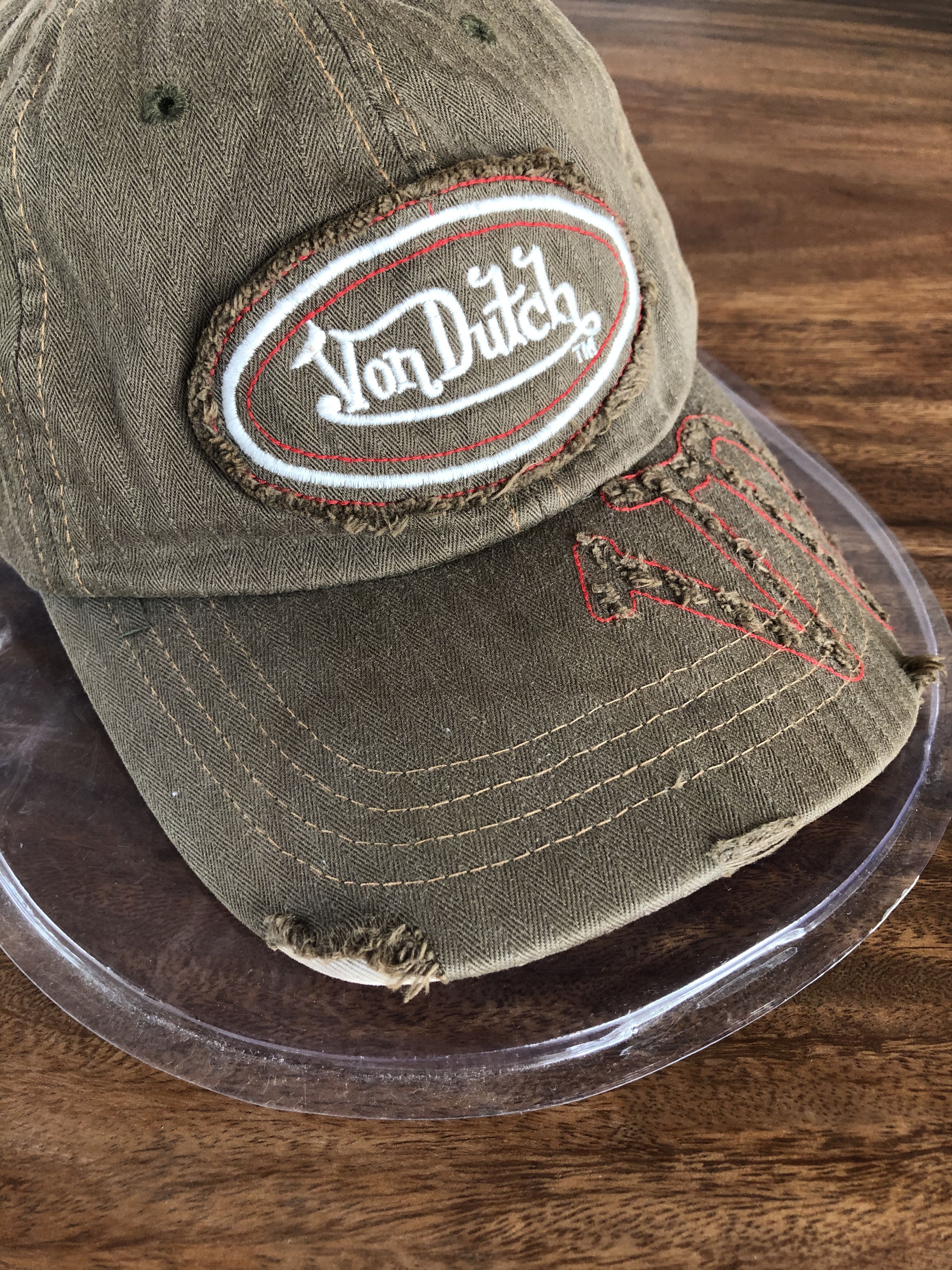 Von Dutch BROWN DISTRESSED STYLE STRAP BACK Size ONE SIZE - 5 Thumbnail
