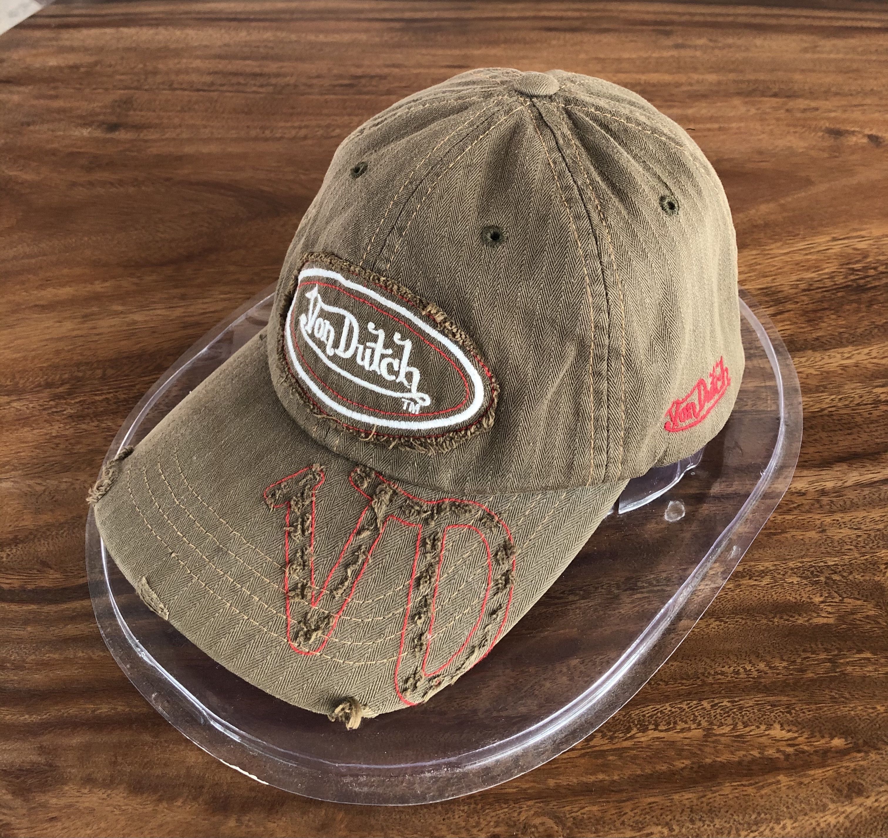 Von Dutch BROWN DISTRESSED STYLE STRAP BACK Size ONE SIZE - 1 Thumbnail