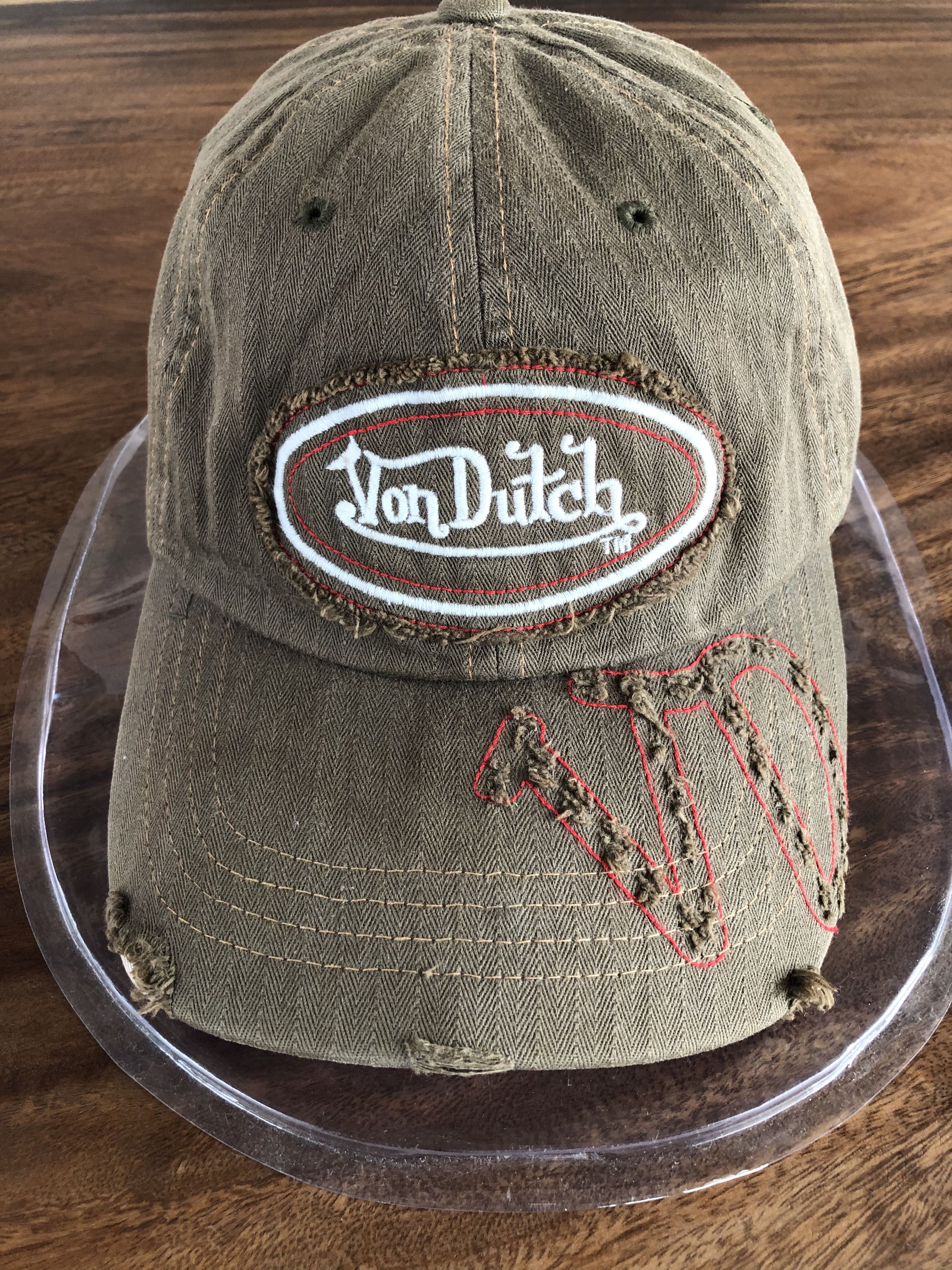 Von Dutch BROWN DISTRESSED STYLE STRAP BACK Size ONE SIZE - 2 Thumbnail