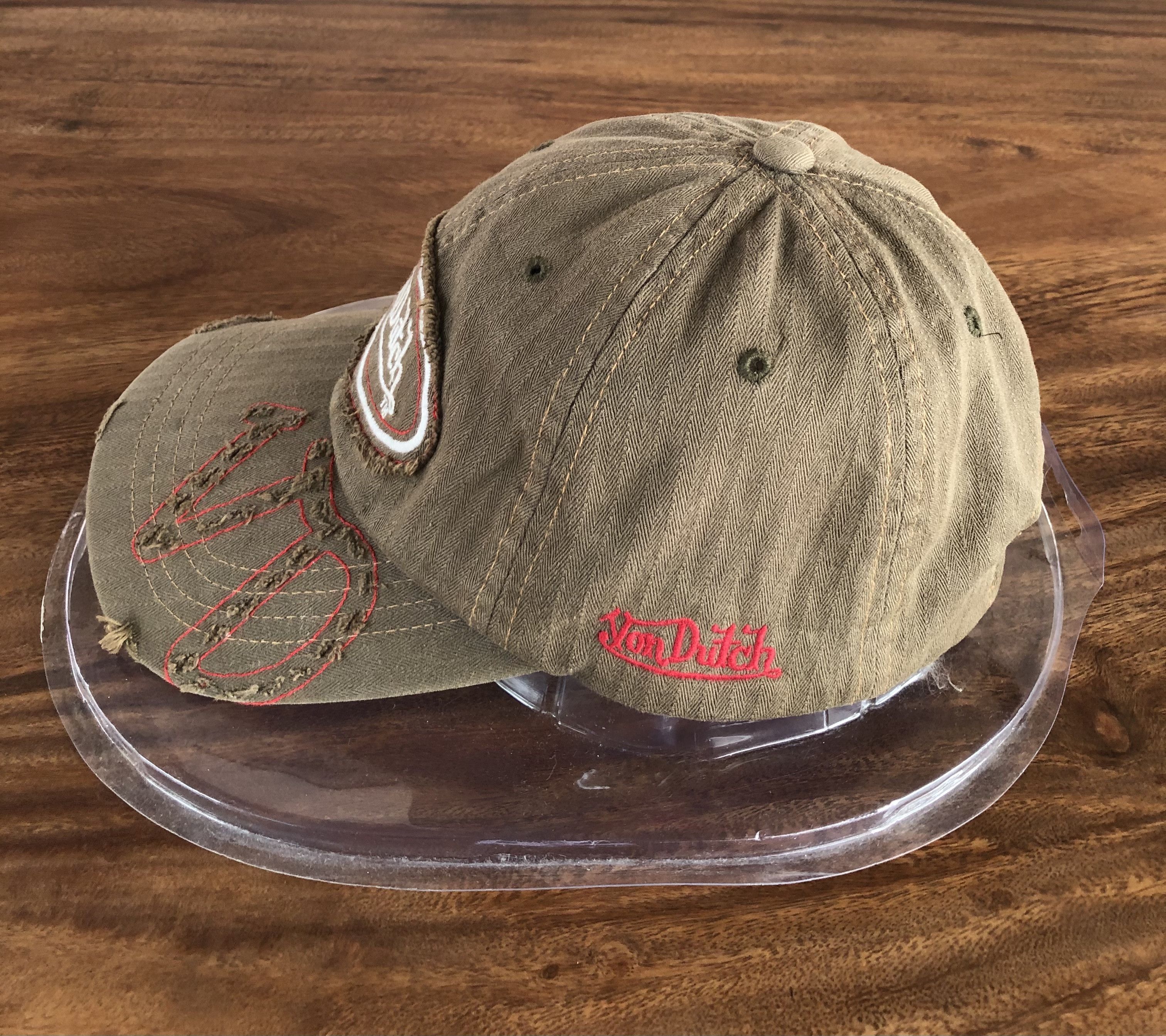 Von Dutch BROWN DISTRESSED STYLE STRAP BACK Size ONE SIZE - 3 Thumbnail