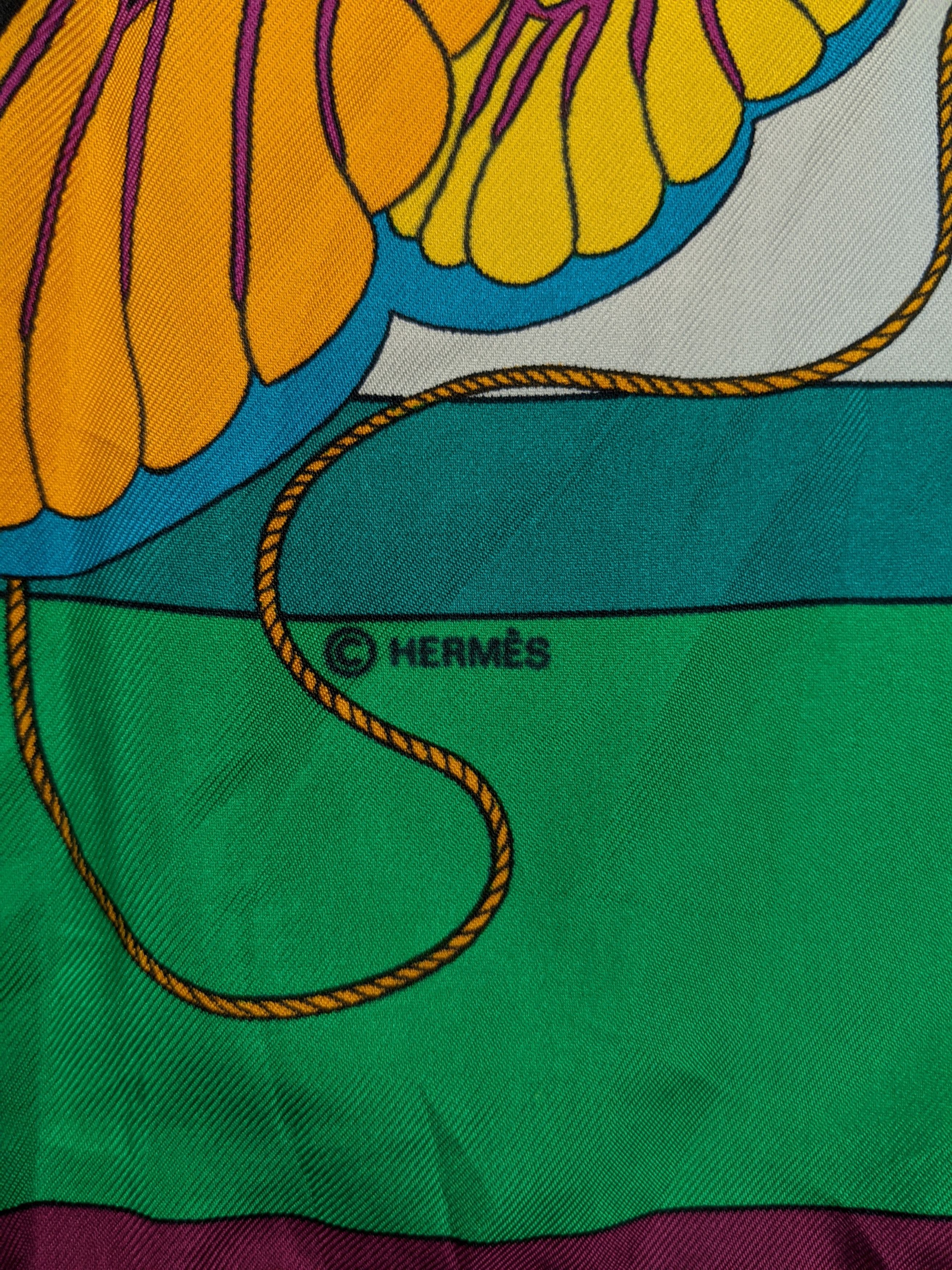 Hermes Hermes Soies Volantes by Loic Dubigeon Silk Scarf Size ONE SIZE - 4 Thumbnail