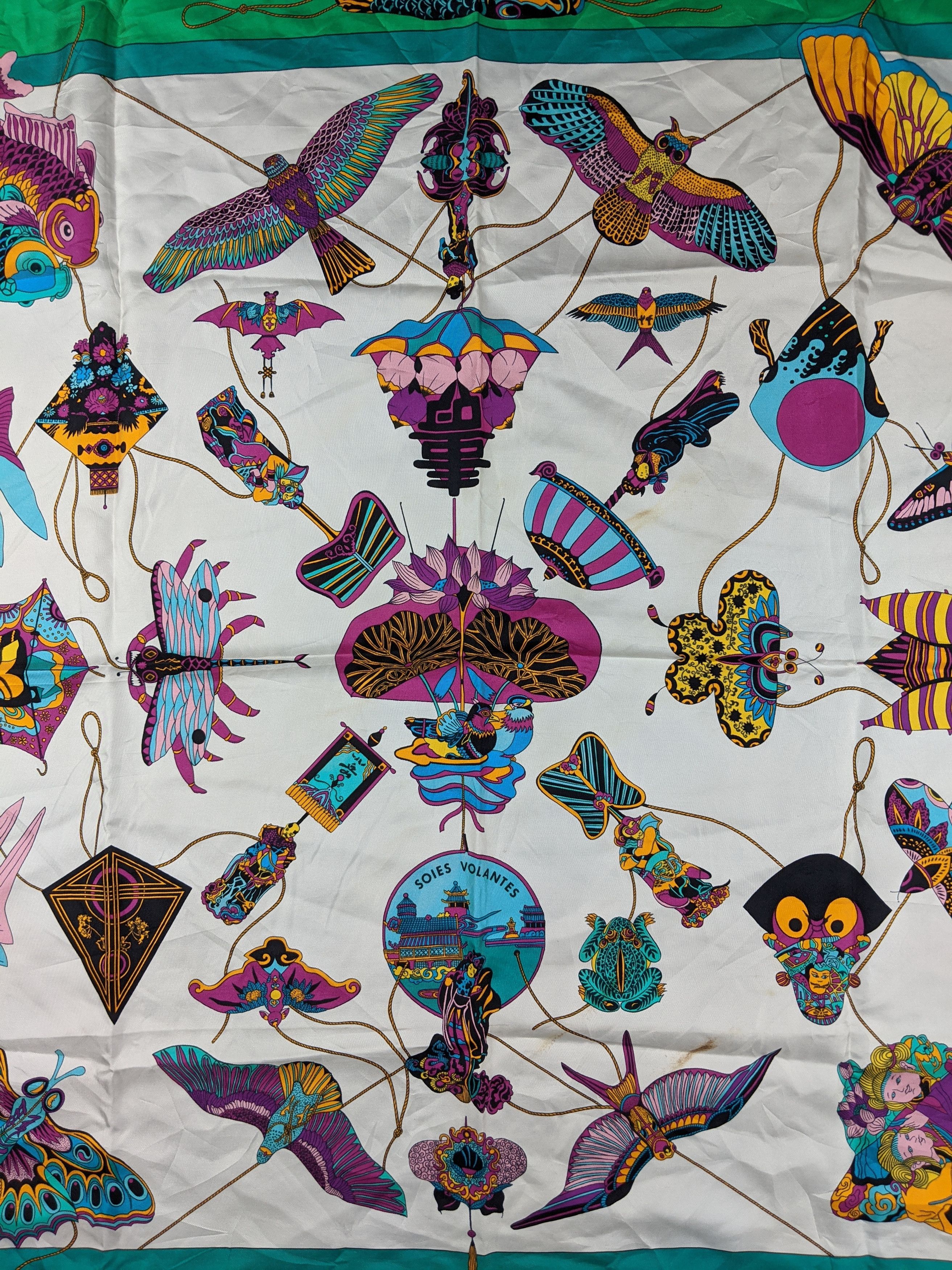 Hermes Hermes Soies Volantes by Loic Dubigeon Silk Scarf Size ONE SIZE - 2 Thumbnail