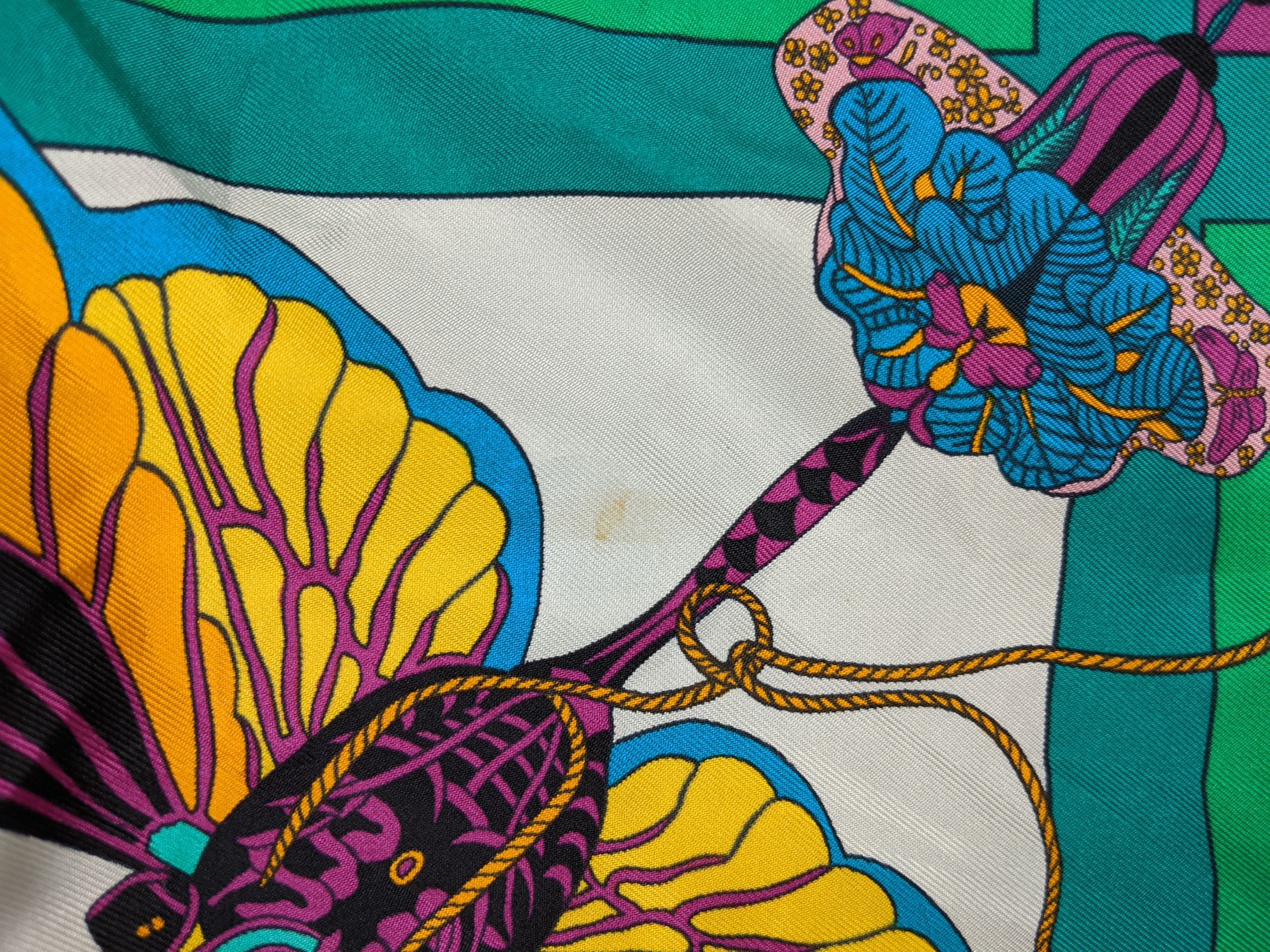 Hermes Hermes Soies Volantes by Loic Dubigeon Silk Scarf Size ONE SIZE - 5 Thumbnail