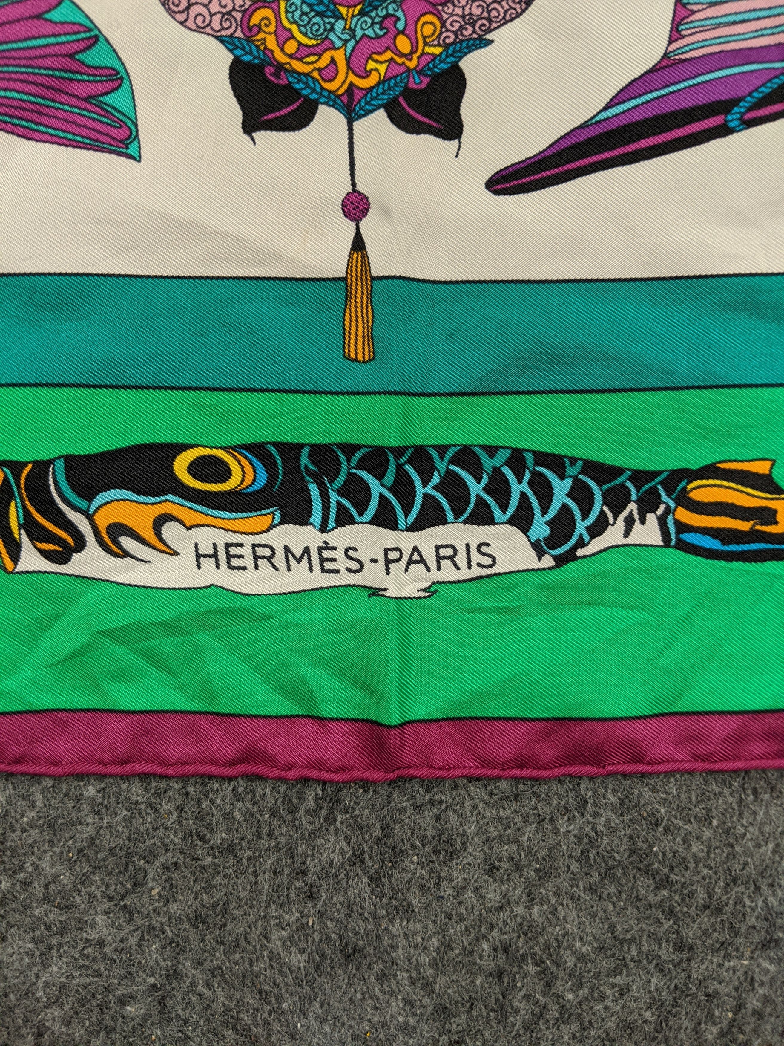 Hermes Hermes Soies Volantes by Loic Dubigeon Silk Scarf Size ONE SIZE - 10 Thumbnail