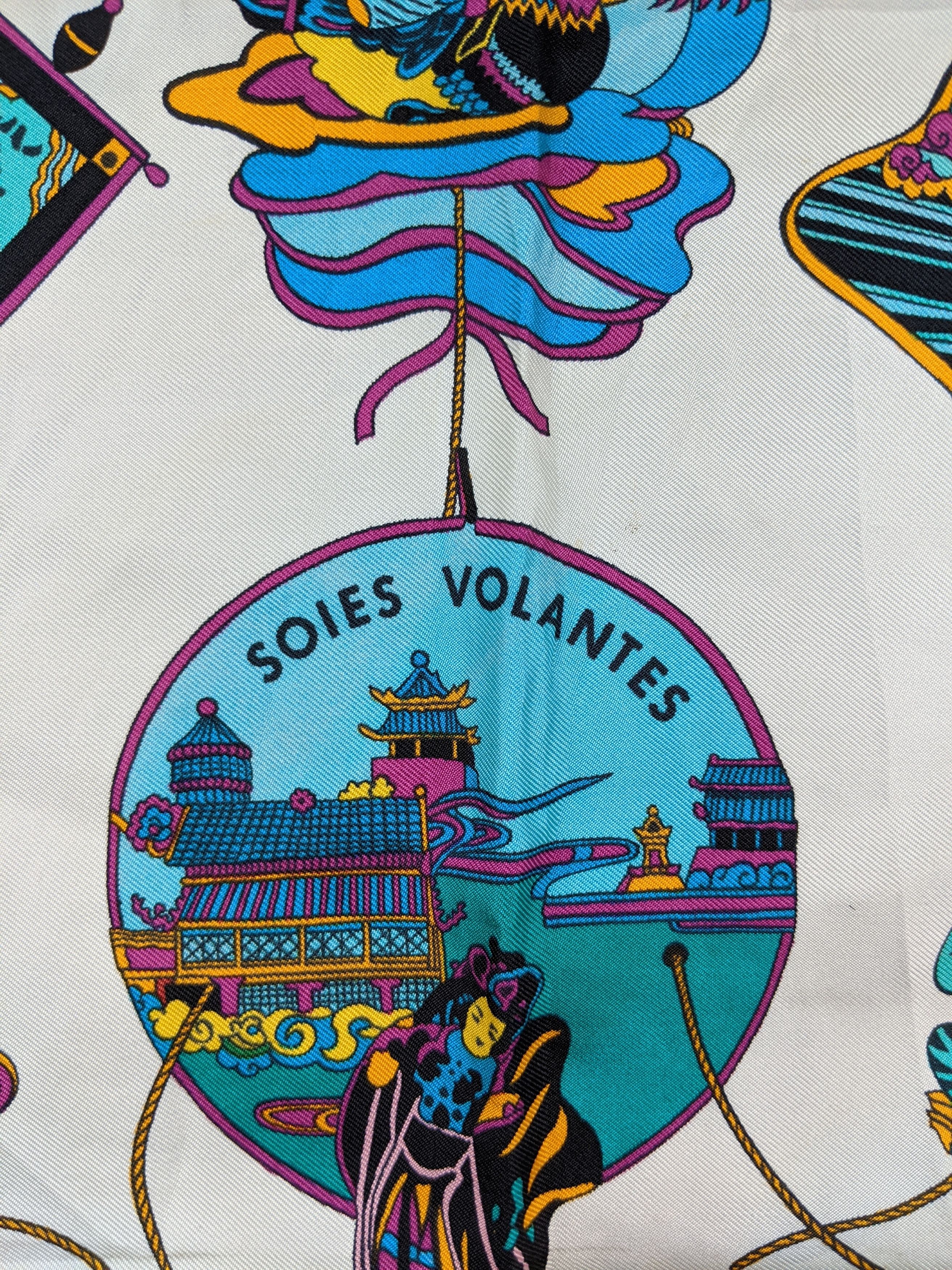 Hermes Hermes Soies Volantes by Loic Dubigeon Silk Scarf Size ONE SIZE - 9 Thumbnail