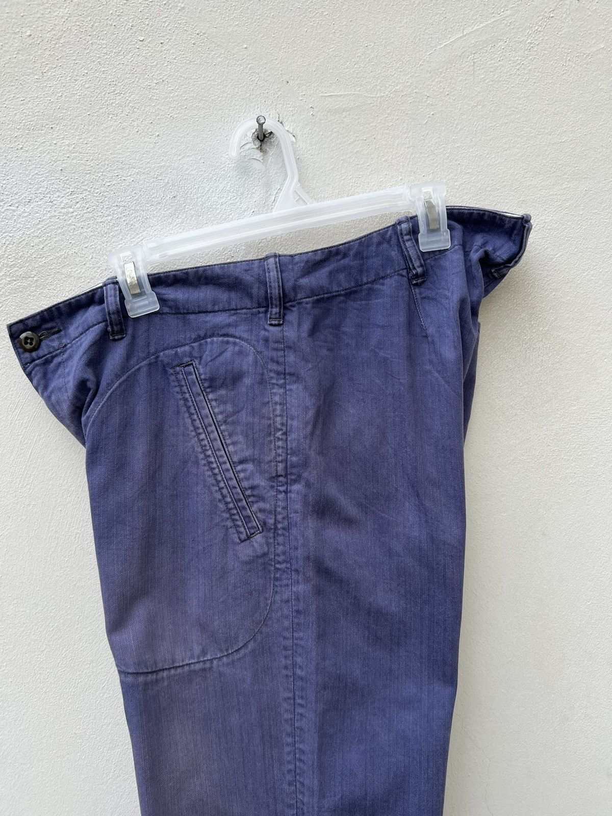 Two Moon Limited Edition Sun Fade Indigo HBT Stripe Work Trouser Pant Size US 34 / EU 50 - 20 Thumbnail