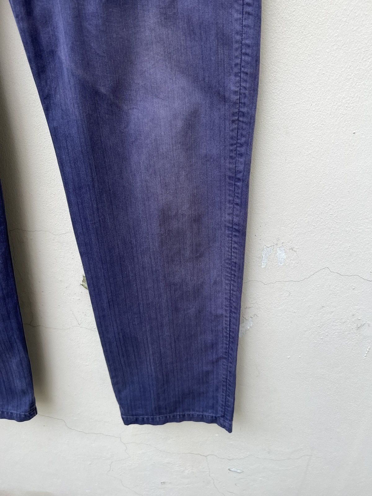 Two Moon Limited Edition Sun Fade Indigo HBT Stripe Work Trouser Pant Size US 34 / EU 50 - 14 Thumbnail
