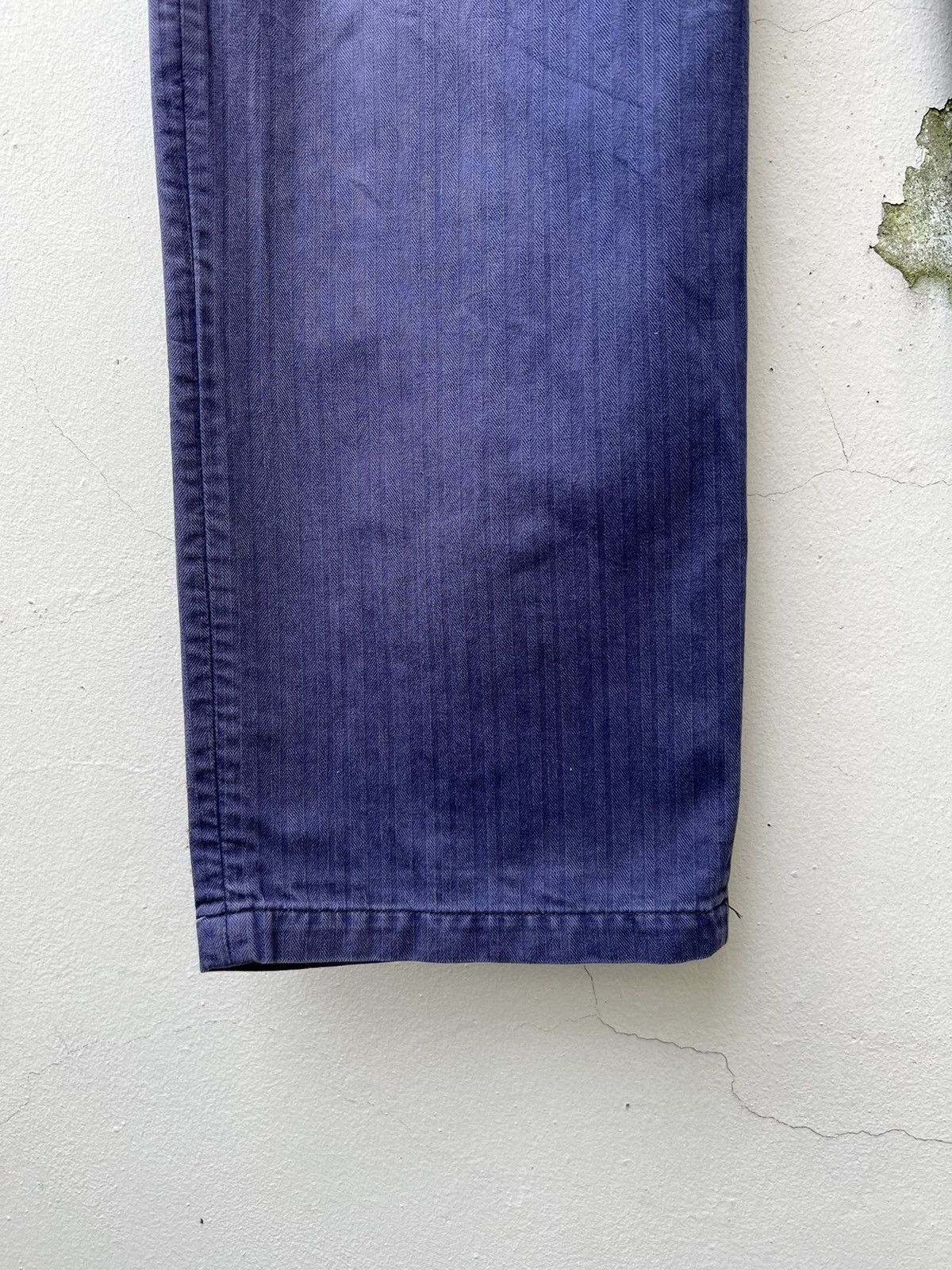 Two Moon Limited Edition Sun Fade Indigo HBT Stripe Work Trouser Pant Size US 34 / EU 50 - 12 Thumbnail