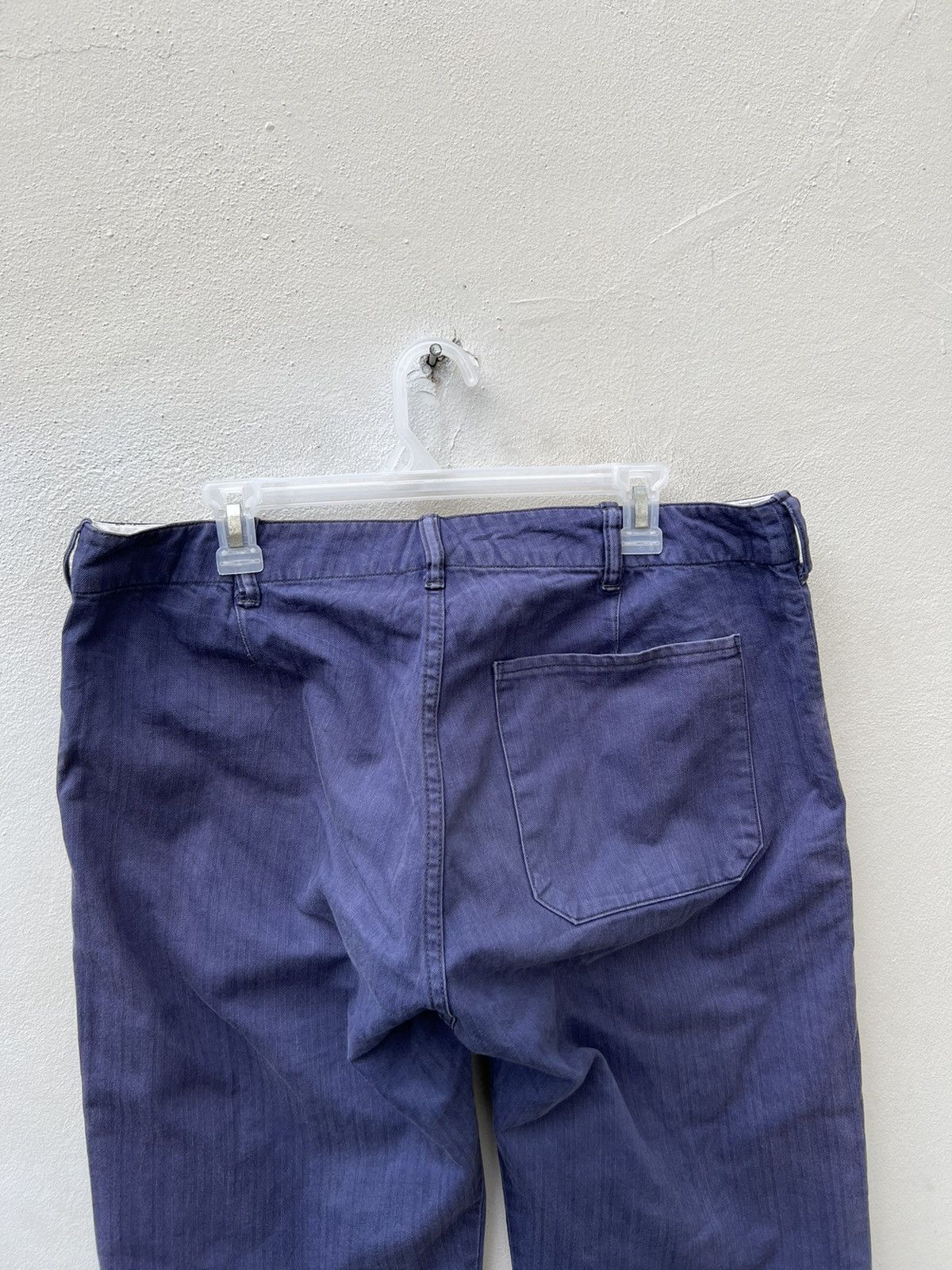 Two Moon Limited Edition Sun Fade Indigo HBT Stripe Work Trouser Pant Size US 34 / EU 50 - 16 Thumbnail