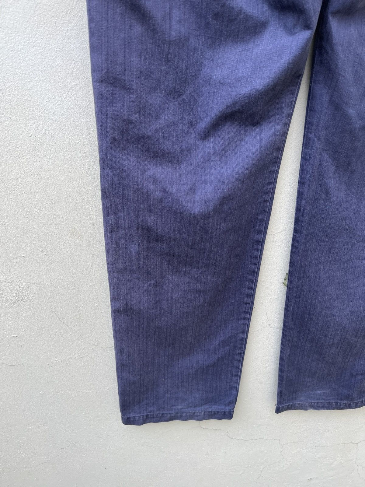 Two Moon Limited Edition Sun Fade Indigo HBT Stripe Work Trouser Pant Size US 34 / EU 50 - 17 Thumbnail