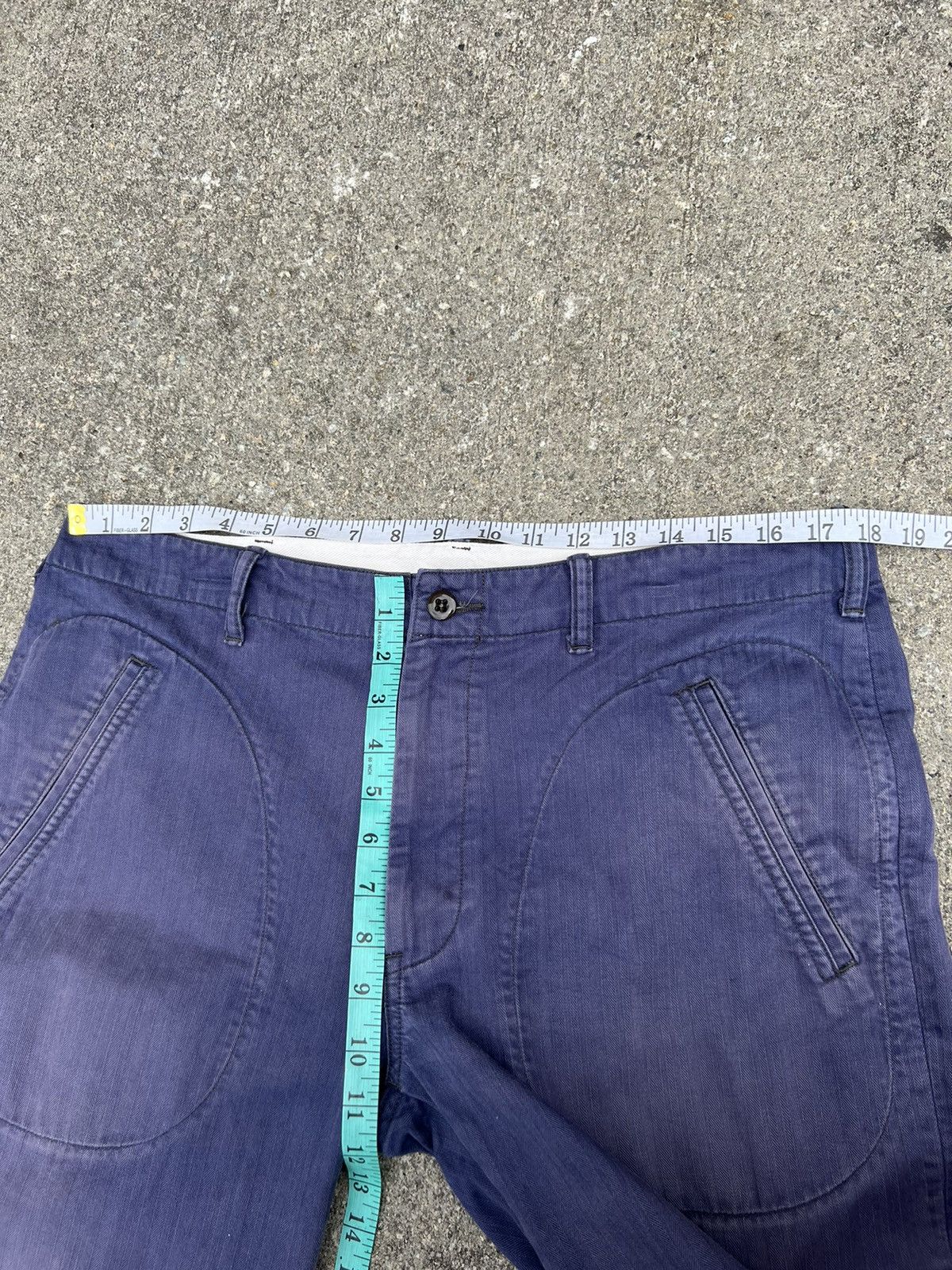 Two Moon Limited Edition Sun Fade Indigo HBT Stripe Work Trouser Pant Size US 34 / EU 50 - 2 Thumbnail