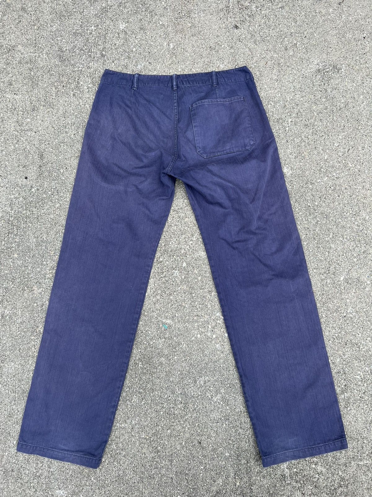 Two Moon Limited Edition Sun Fade Indigo HBT Stripe Work Trouser Pant Size US 34 / EU 50 - 5 Thumbnail