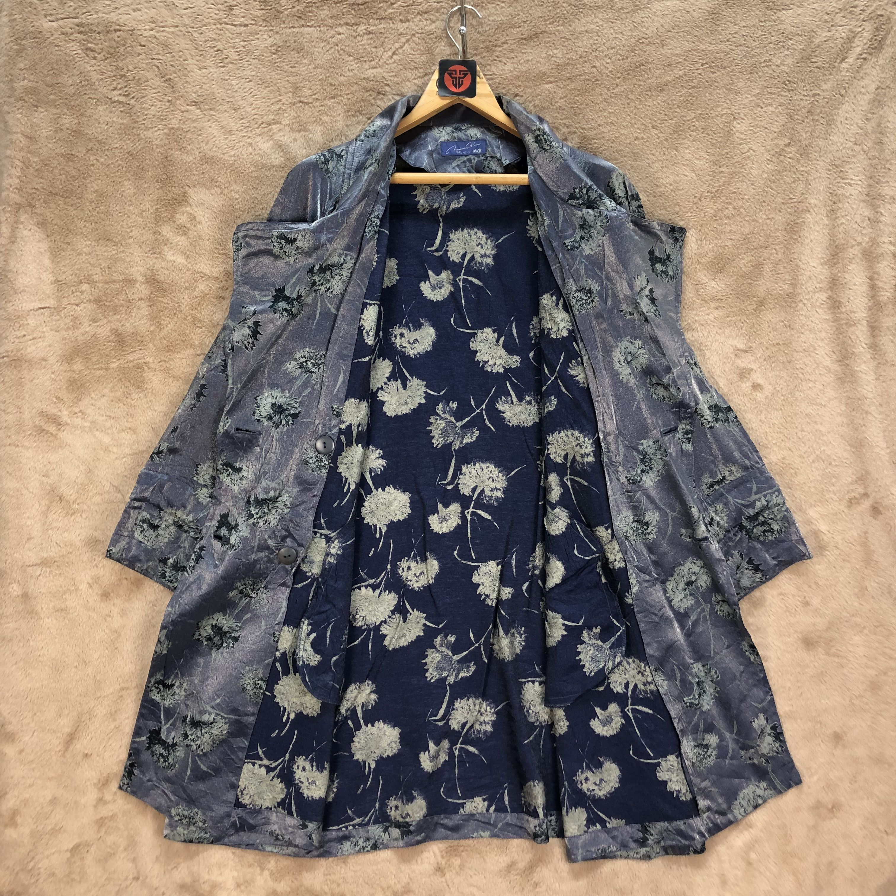 Japanese Brand MADAME BEAN FLORAL PRINTED COAT DOUBLE BREASTED #6412-65 Size M / US 6-8 / IT 42-44 - 8 Thumbnail