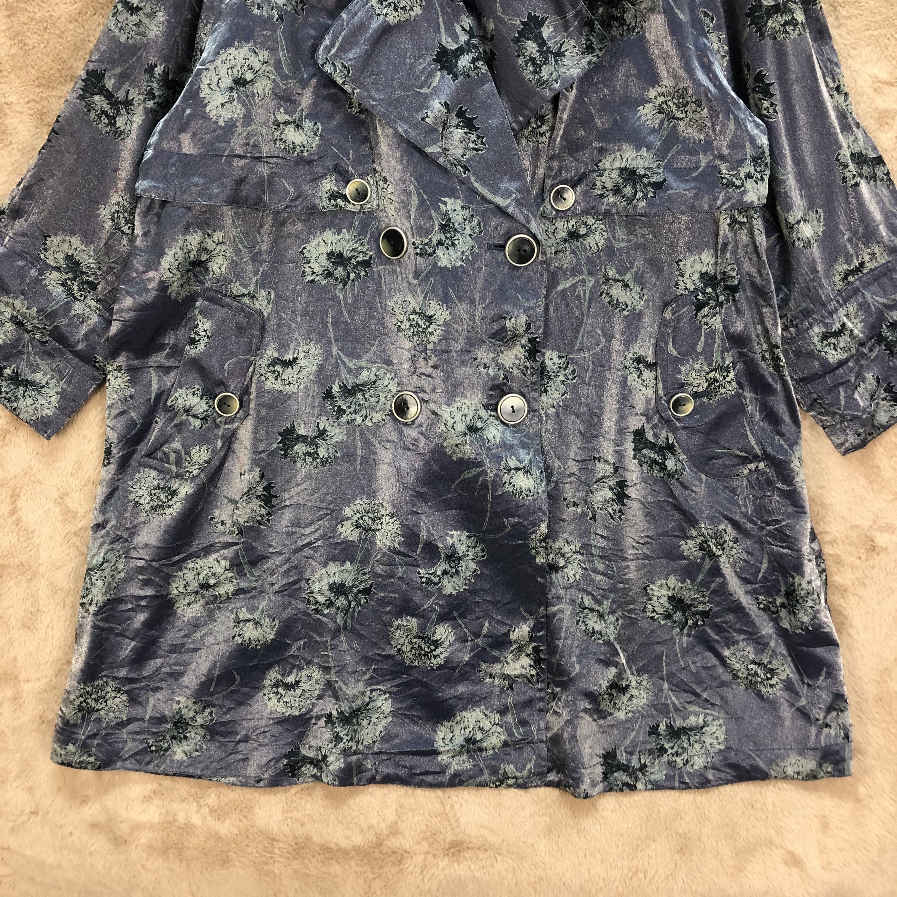 Japanese Brand MADAME BEAN FLORAL PRINTED COAT DOUBLE BREASTED #6412-65 Size M / US 6-8 / IT 42-44 - 3 Thumbnail