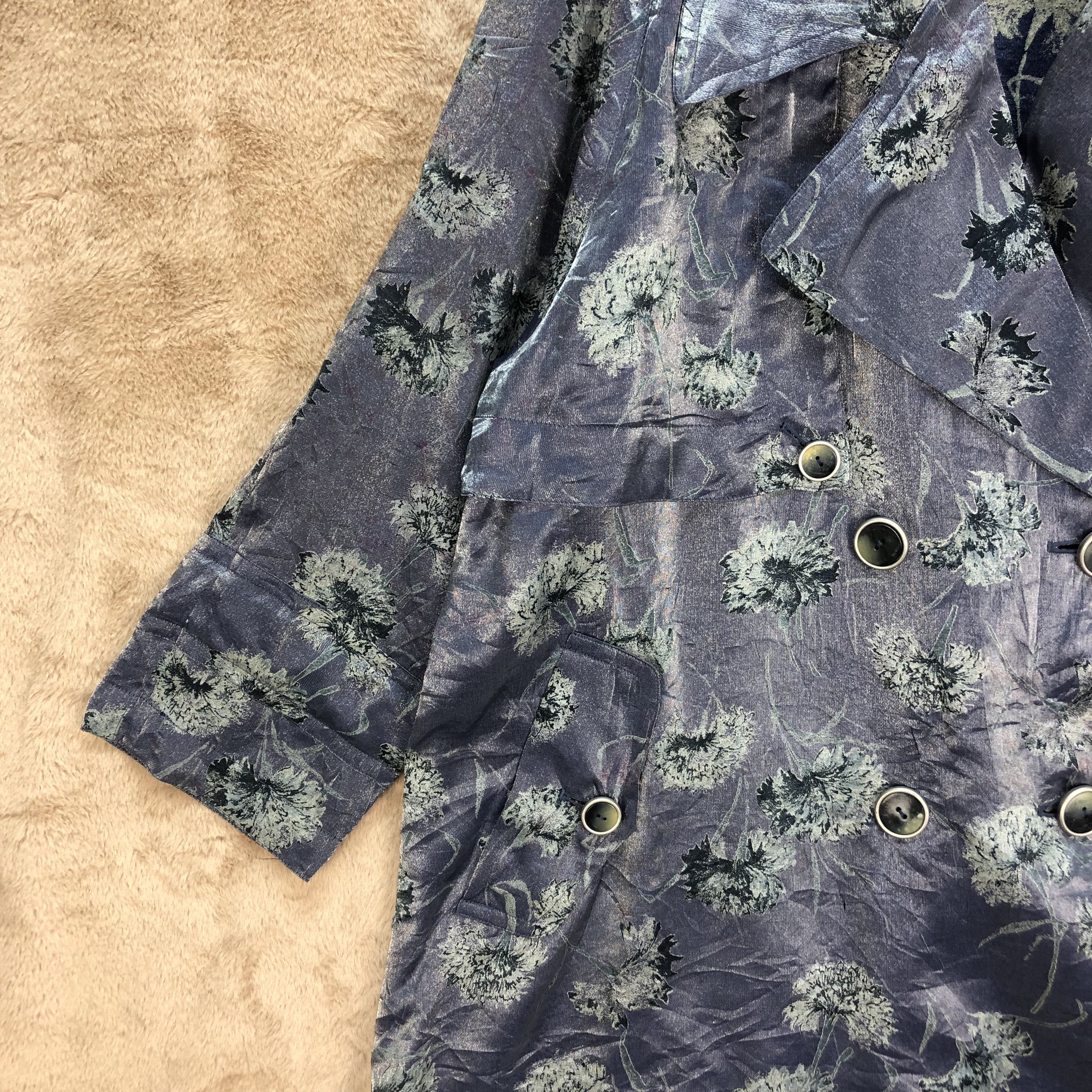Japanese Brand MADAME BEAN FLORAL PRINTED COAT DOUBLE BREASTED #6412-65 Size M / US 6-8 / IT 42-44 - 4 Thumbnail