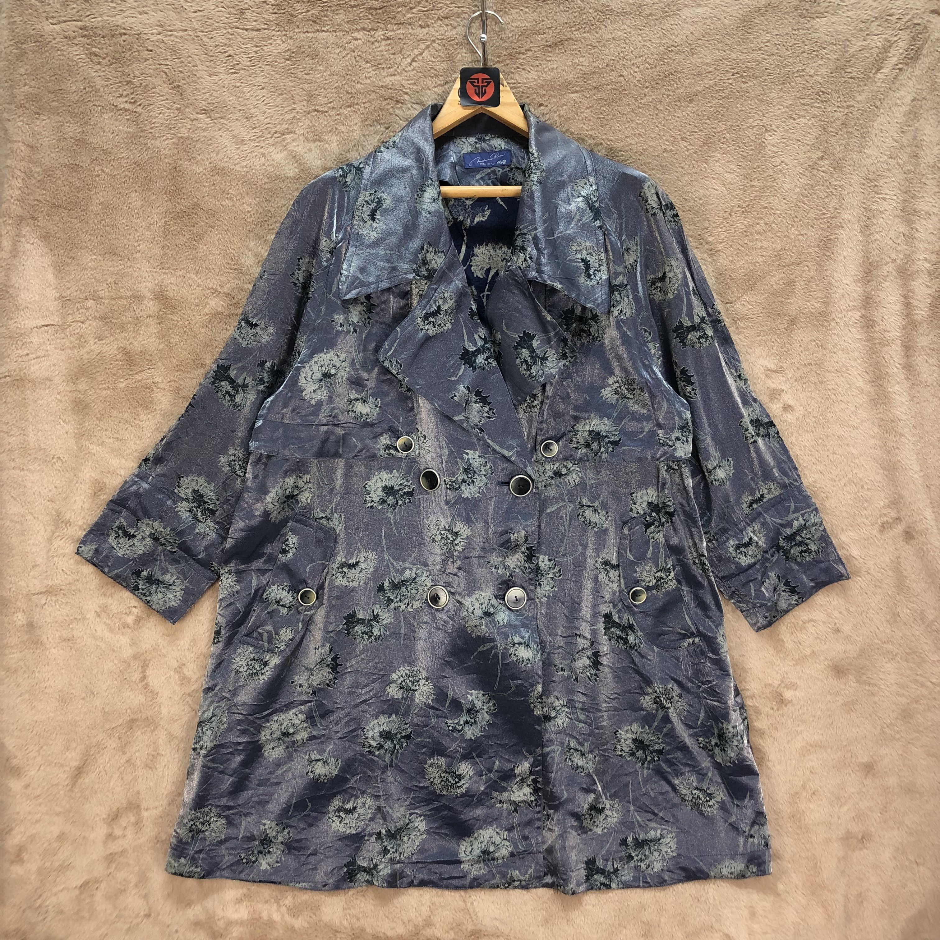 Japanese Brand MADAME BEAN FLORAL PRINTED COAT DOUBLE BREASTED #6412-65 Size M / US 6-8 / IT 42-44 - 1 Thumbnail