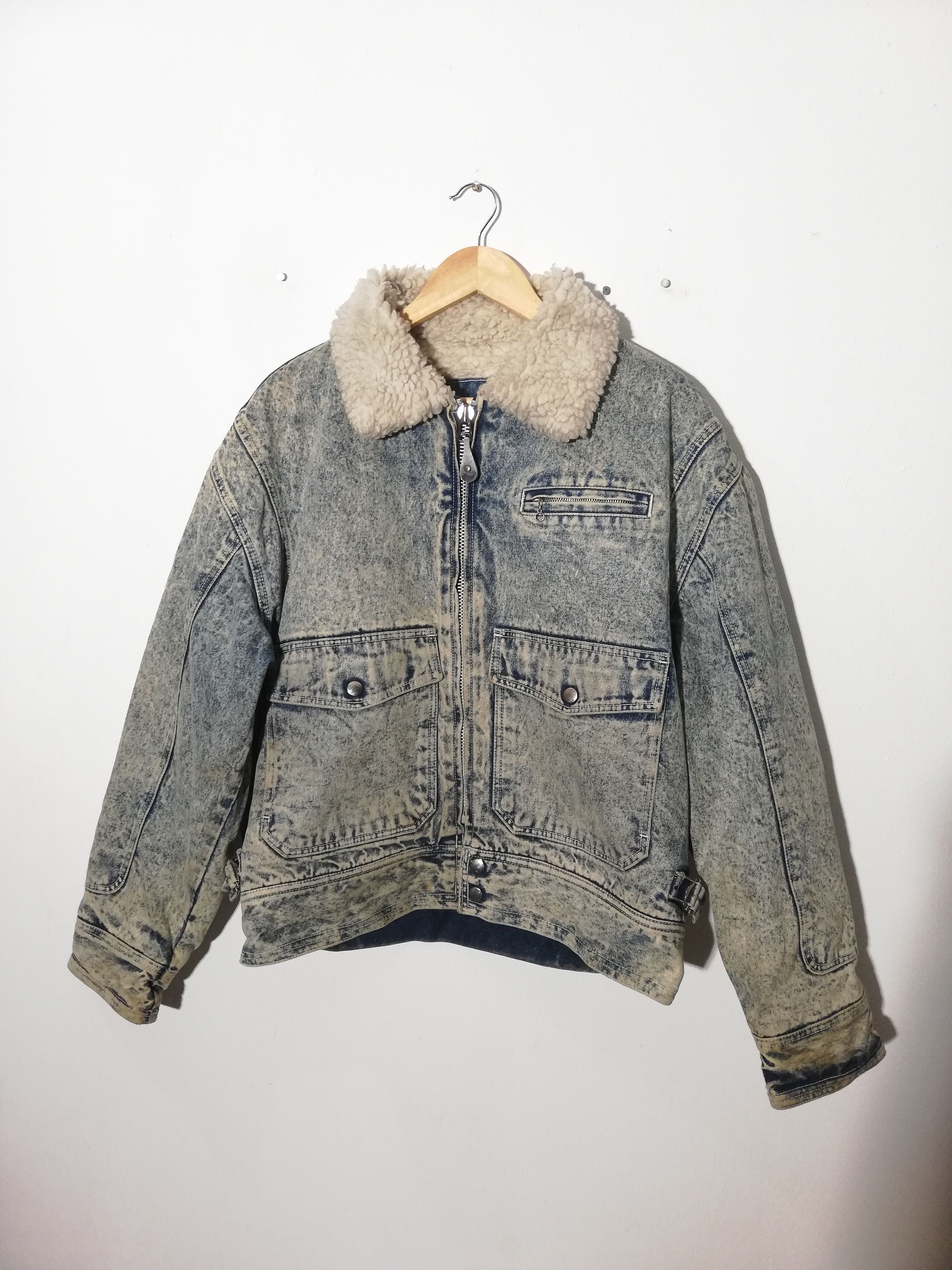 Vintage × Wrangler Vintage Wrangler Acid Wash Sherpa Denim Jackets ...