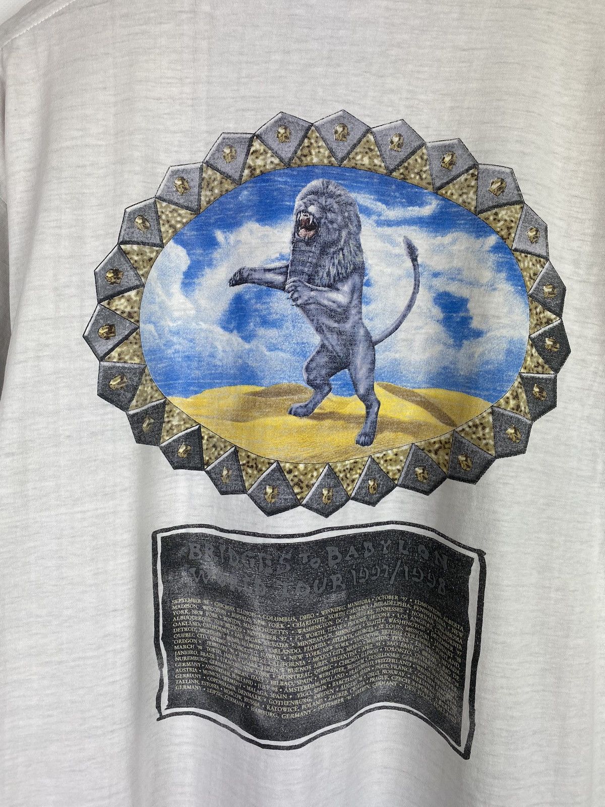 Band Tees × Vintage VTG The Rolling Stones Bridges To Babylon 1997 / 98 Tour Tee Size US L / EU 52-54 / 3 - 15 Thumbnail