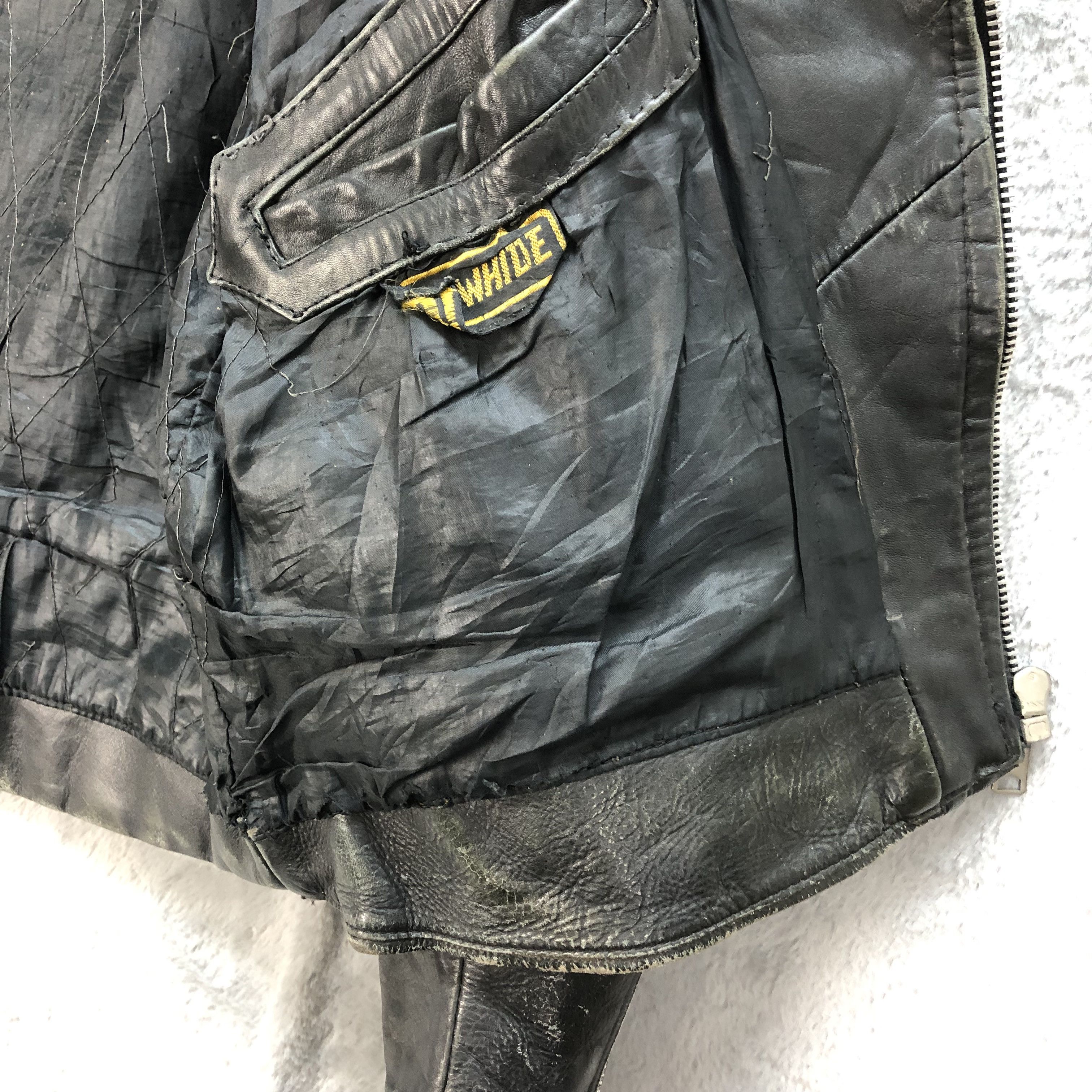 Genuine Leather TRASHED🔥 VINTAGE COWHIDE DOUBLE COLLAR JACKET #5405-188 Size US S / EU 44-46 / 1 - 9 Thumbnail