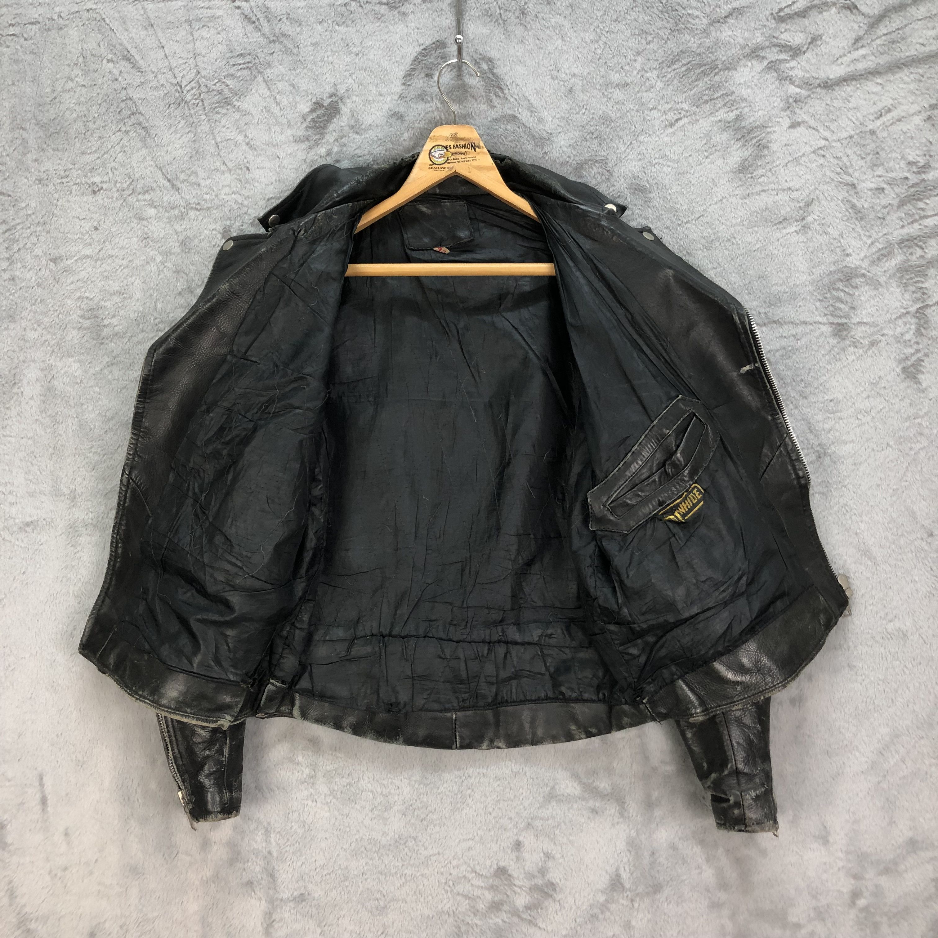 Genuine Leather TRASHED🔥 VINTAGE COWHIDE DOUBLE COLLAR JACKET #5405-188 Size US S / EU 44-46 / 1 - 7 Thumbnail