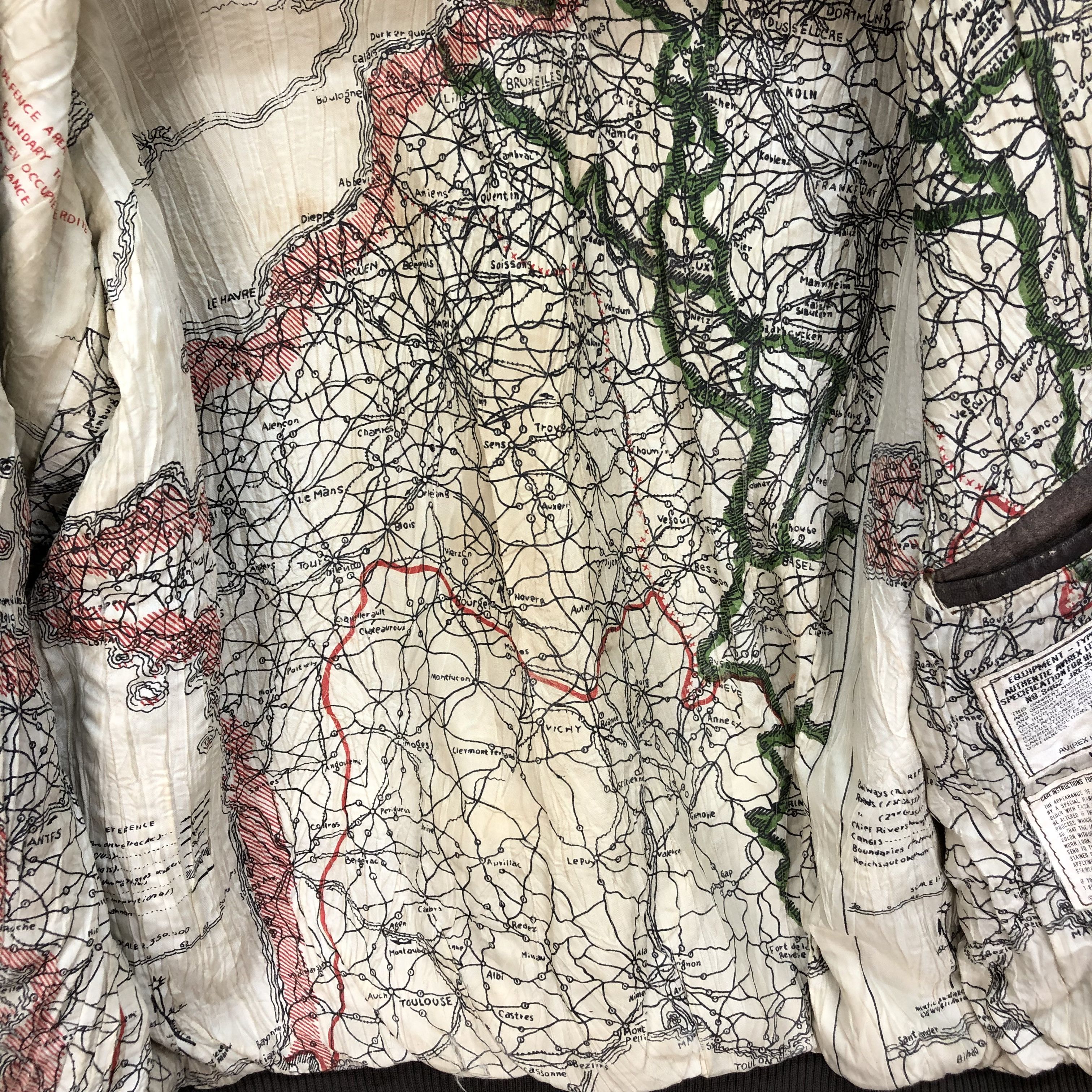 Avirex VINTAGE 80' DRAWING MAP AVIREX LEATHER A2 JACKET #5271-182 Size US M / EU 48-50 / 2 - 8 Thumbnail