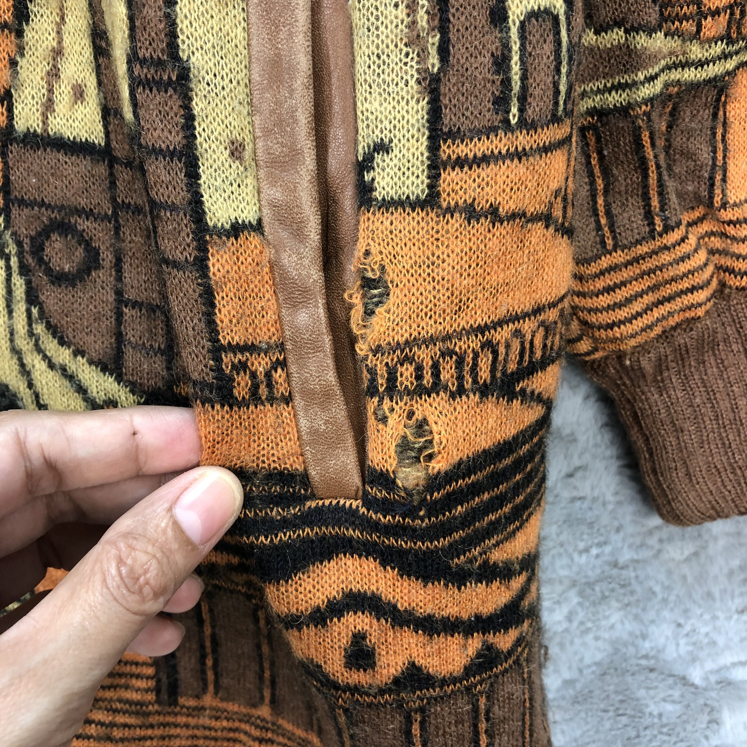 Leather ARTWORK GRAPHIC HYBRID LEATHER LONG COAT #6272-57 Size US M / EU 48-50 / 2 - 6 Thumbnail