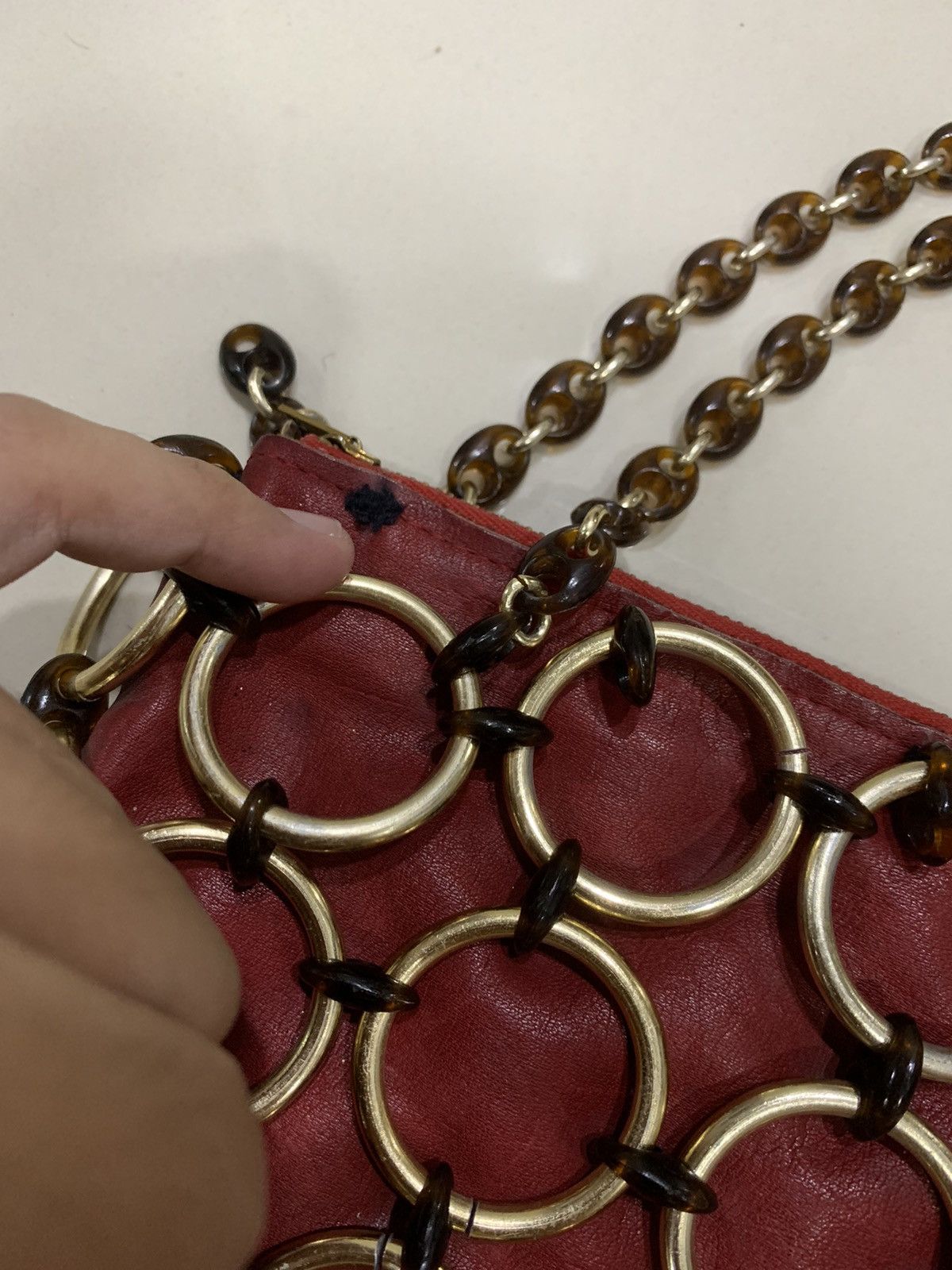 Vintage VINTAGE METAL LINK TORTOISE SHELL LEATHER PURSE BAG Size ONE SIZE - 5 Thumbnail