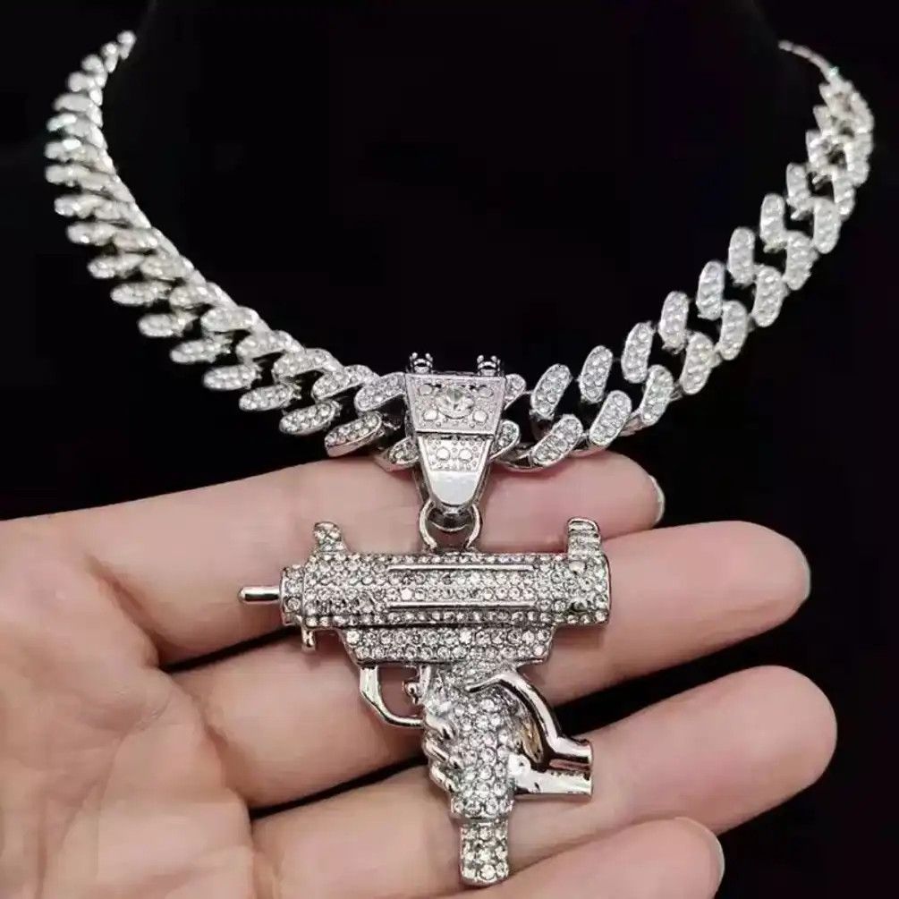 Jewelry Submachine Gun Uzi Pendant Necklace Size ONE SIZE - 1 Thumbnail