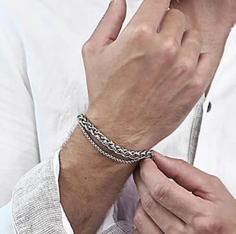 Jewelry Silver Color Thick Chain Bracelet Size ONE SIZE - 4 Thumbnail