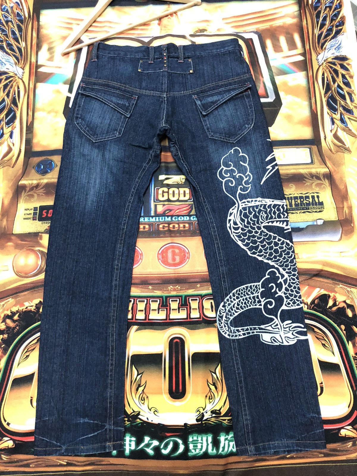 Japanese Brand VINTAGE JAPANESE SUKAJAN BIG DRAGON PRINTED DENIM JEANS Size US 32 / EU 48 - 9 Thumbnail