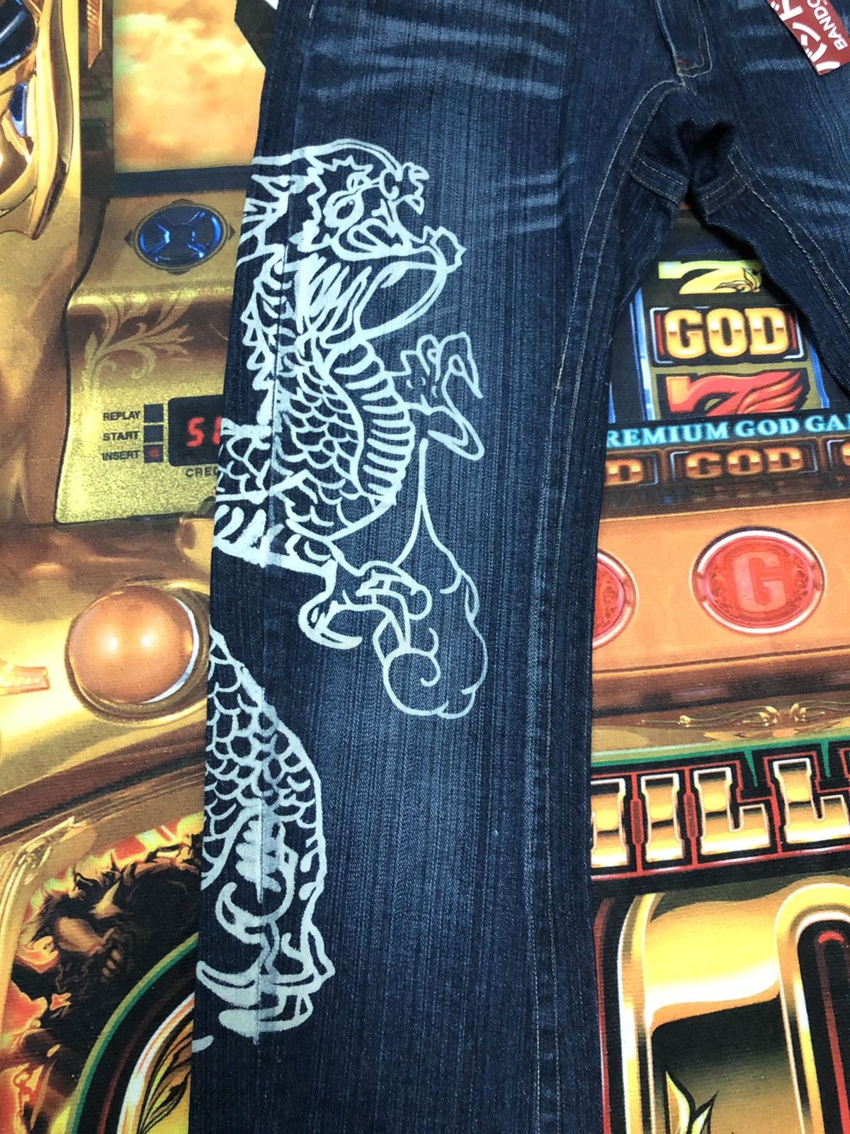 Japanese Brand VINTAGE JAPANESE SUKAJAN BIG DRAGON PRINTED DENIM JEANS Size US 32 / EU 48 - 5 Thumbnail