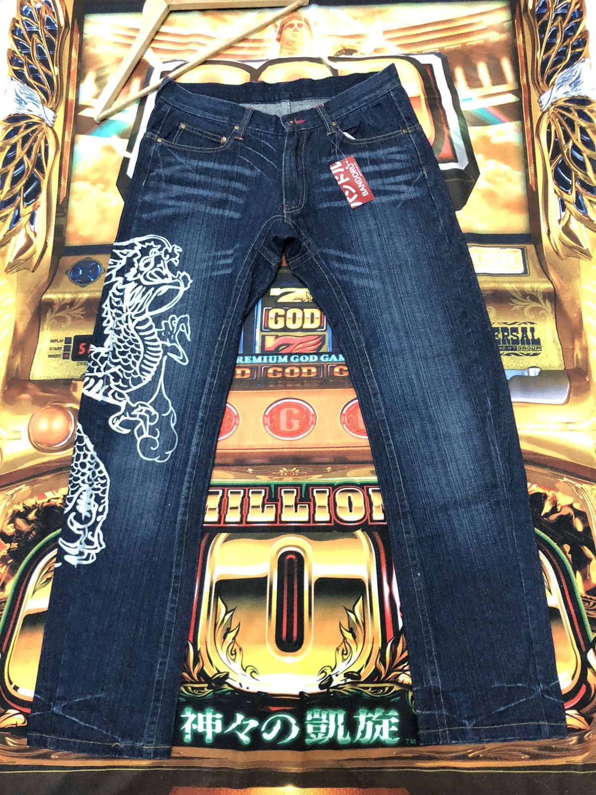 Japanese Brand VINTAGE JAPANESE SUKAJAN BIG DRAGON PRINTED DENIM JEANS Size US 32 / EU 48 - 3 Thumbnail