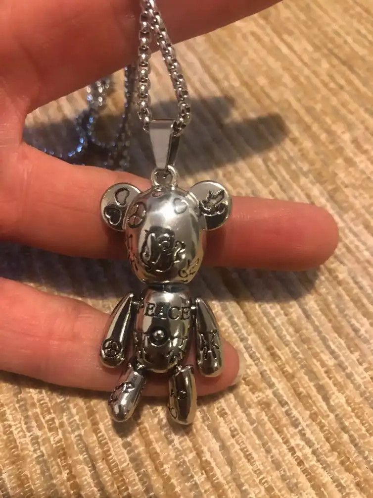 Jewelry Movable Violent Bear Pendant Titanium Steel Necklace Size ONE SIZE - 4 Thumbnail