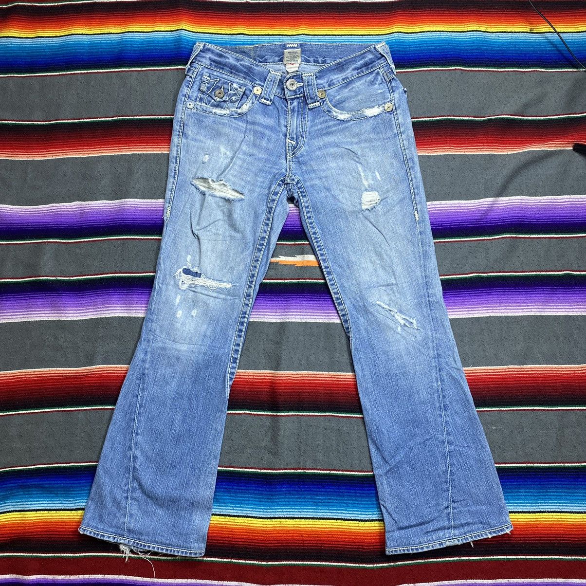 True Religion Vintage True Religion Flare Distressed Jeans Size 33" - 1 Thumbnail