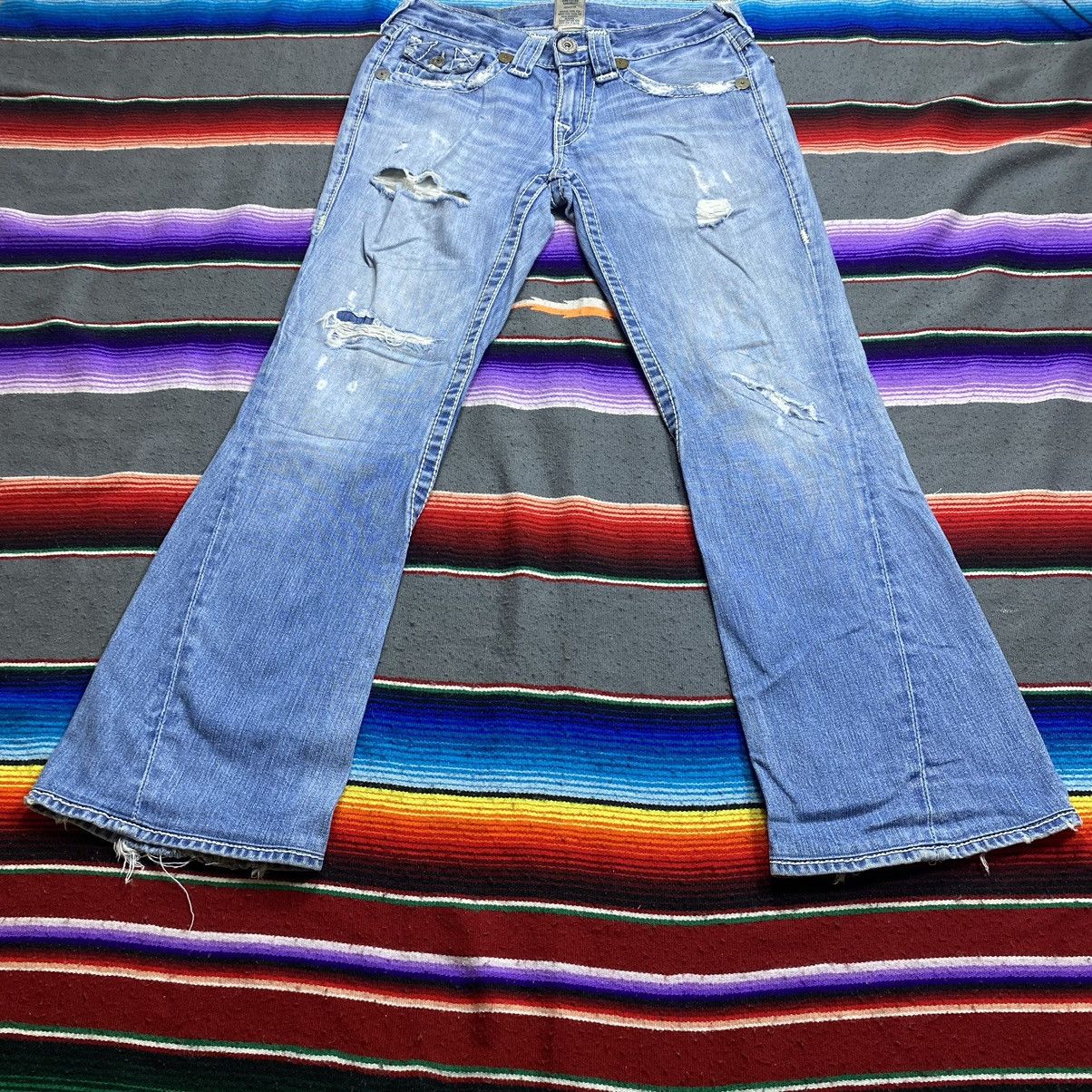 True Religion Vintage True Religion Flare Distressed Jeans Size 33" - 3 Thumbnail