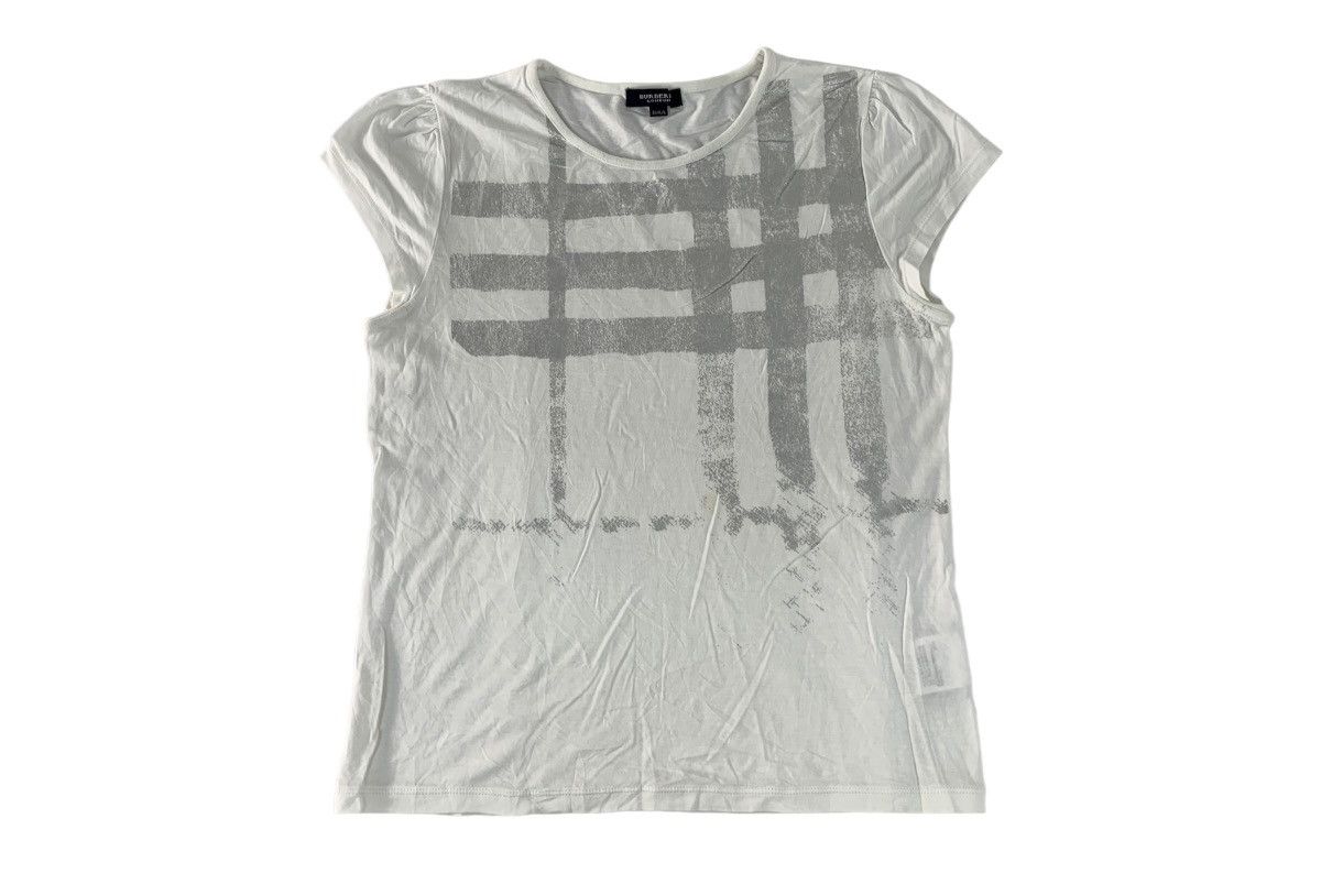 image of Burberry London Nova Check Monogram Crewneck Tee, Women's (Size Small)