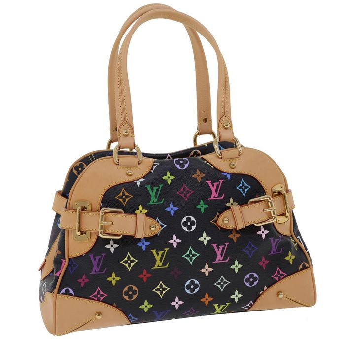 LOUIS VUITTON Monogram Multicolor Priscilla Hand Bag Black M40097 LV Auth  27844A