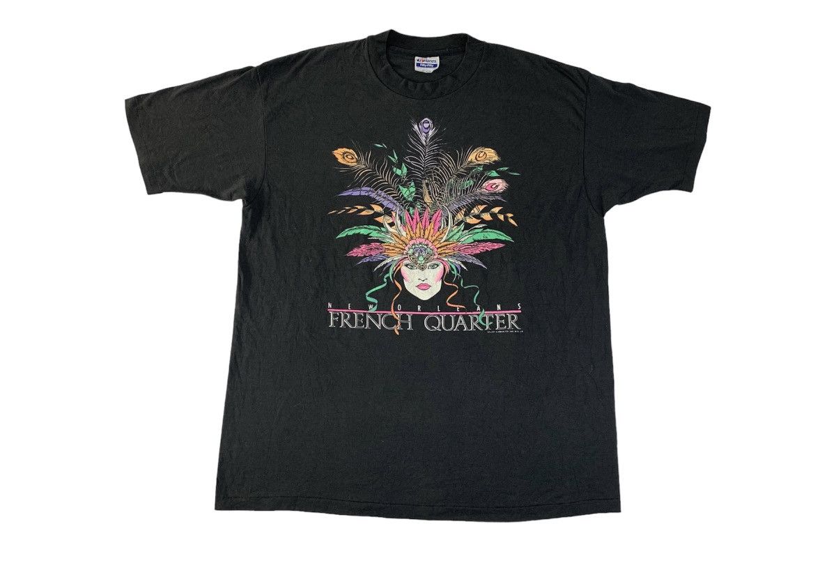 Hanes 90s Hanes Fifty Fifty Neworleans French Quarter Printed Tee Size US XL / EU 56 / 4 - 1 Thumbnail