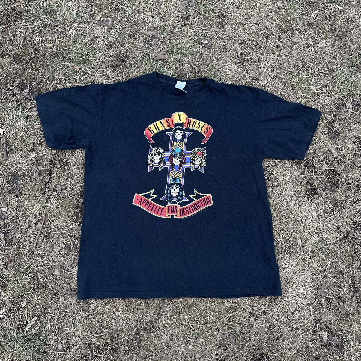 Vintage Vintage 90s Guns N Roses Graphic Tee Band Grunge Cropped XL Size US XL / EU 56 / 4 - 1 Thumbnail