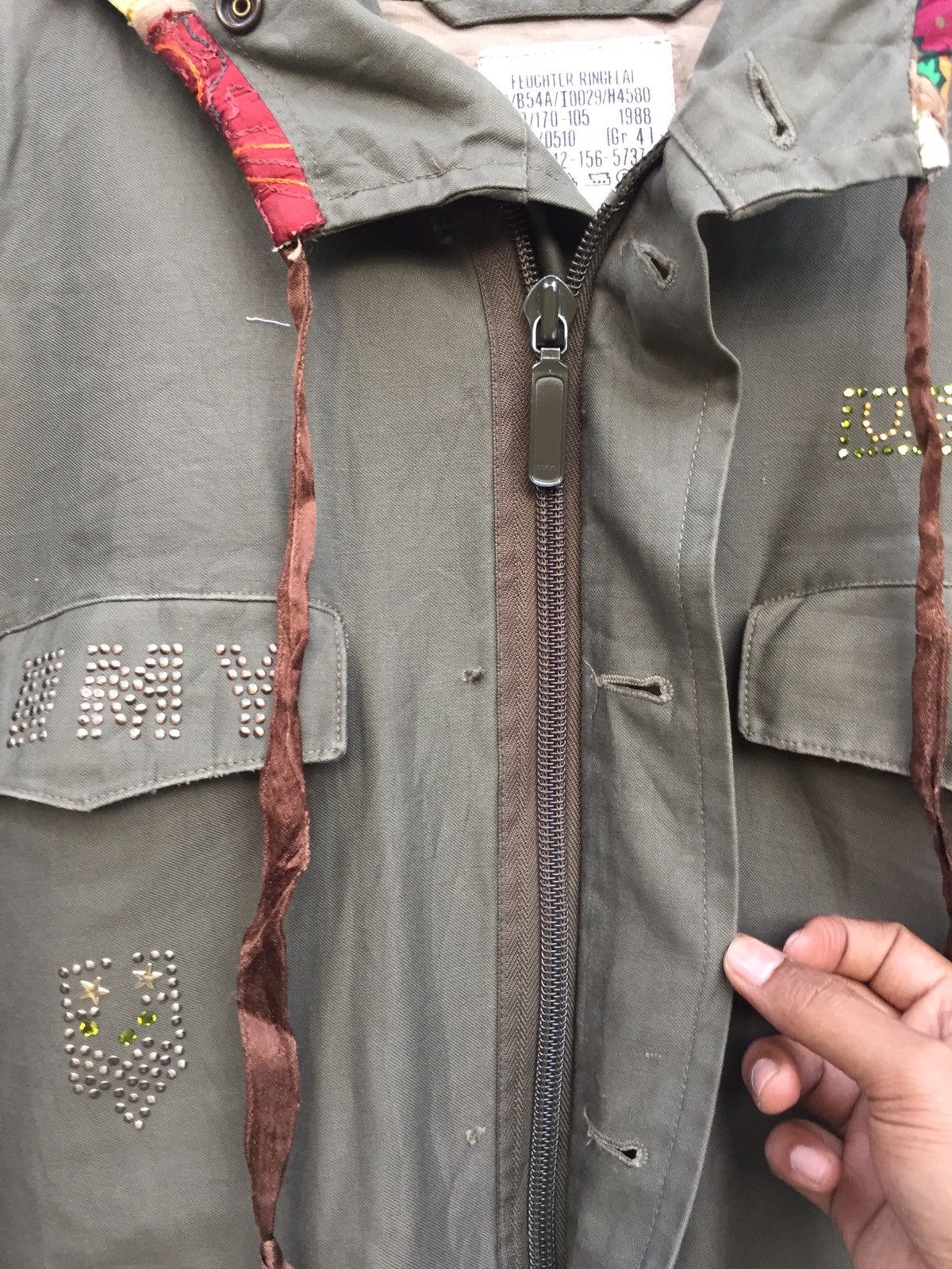 Japanese Brand Vintage Army Parka Oversized Jacket Zipper Size XL / US 12-14 / IT 48-50 - 3 Thumbnail
