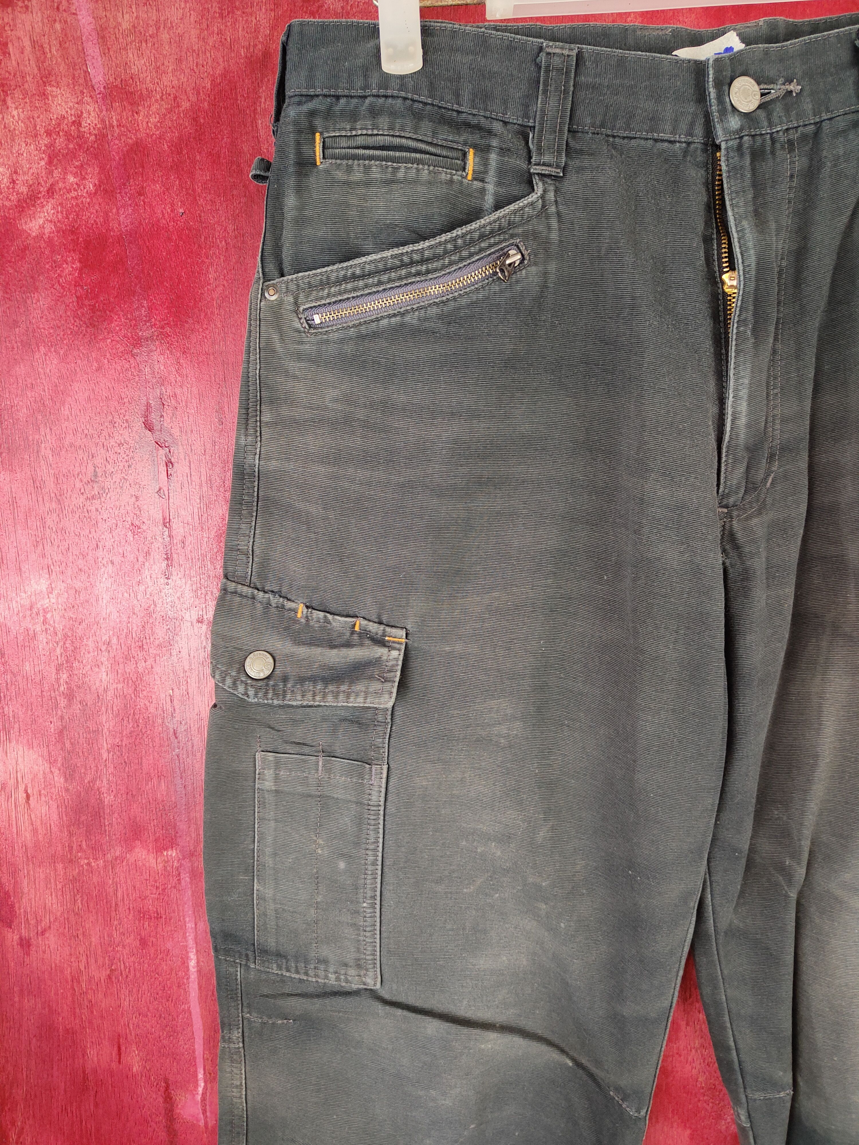 Faded Glory × Japanese Brand G.Ground Black Faded Multi Pocket Tactical Cargo Pants #S561 Size US 32 / EU 48 - 3 Thumbnail