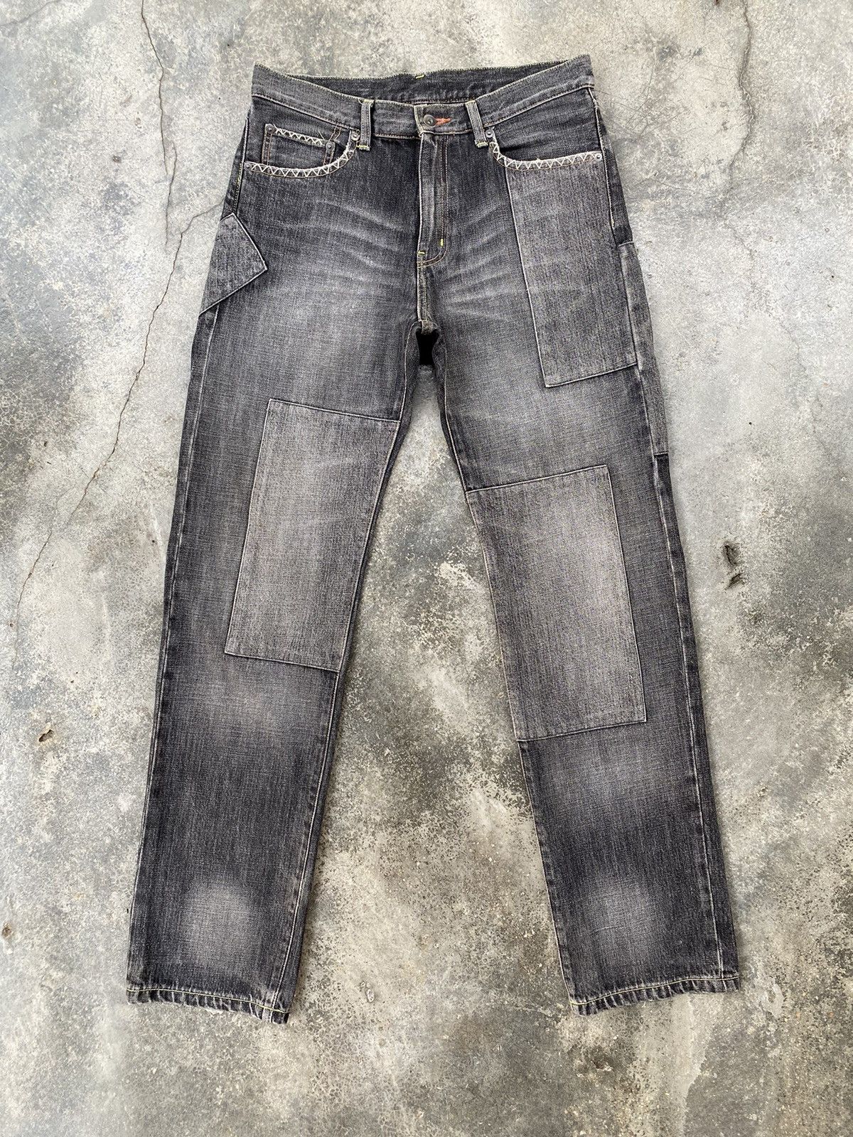 Uniqlo Vintage Uniqlo Patchwork Distressed Pants Rare Size US 32 / EU 48 - 1 Thumbnail