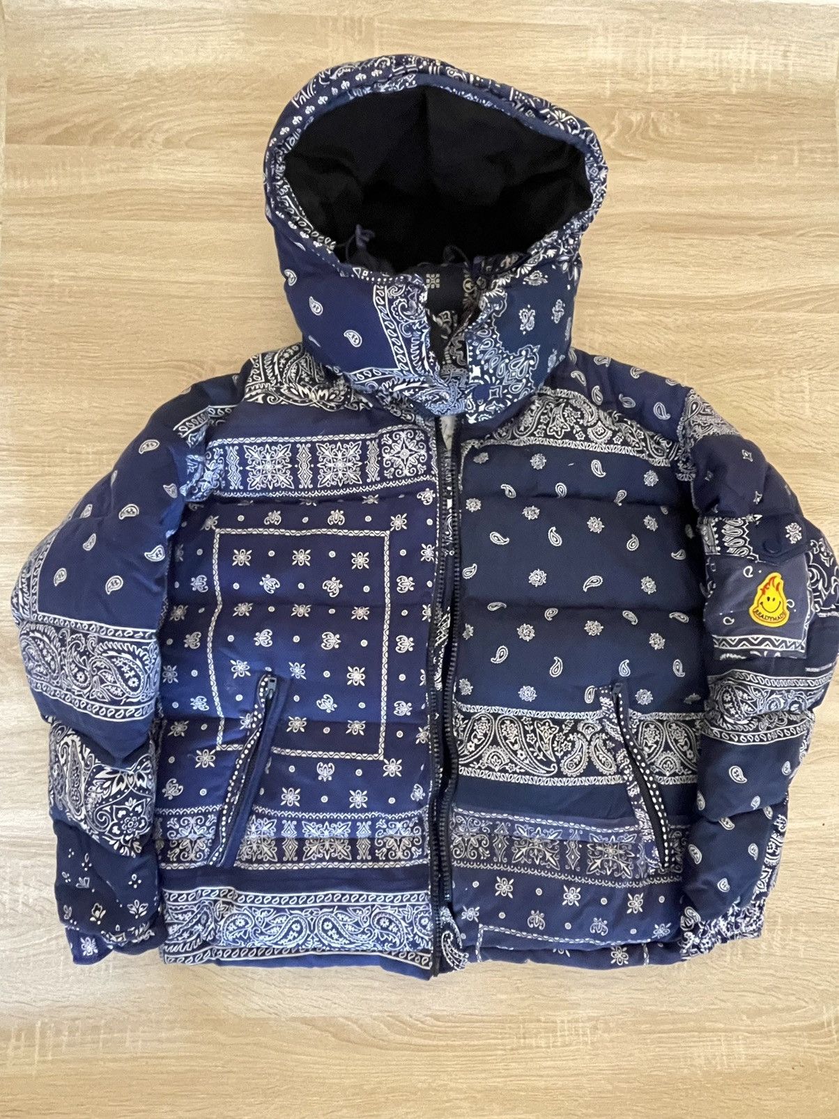 Bandana Print Quilted Nylon Down Jacket